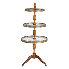 Antique Gilt Bronze and Porcelain Cake Stand