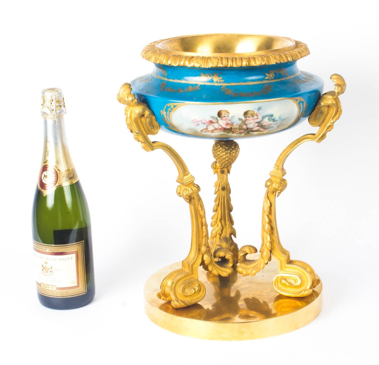 Antique Gilt Bronze and Sèvres Porcelain Centrepiece, 19th Century 9