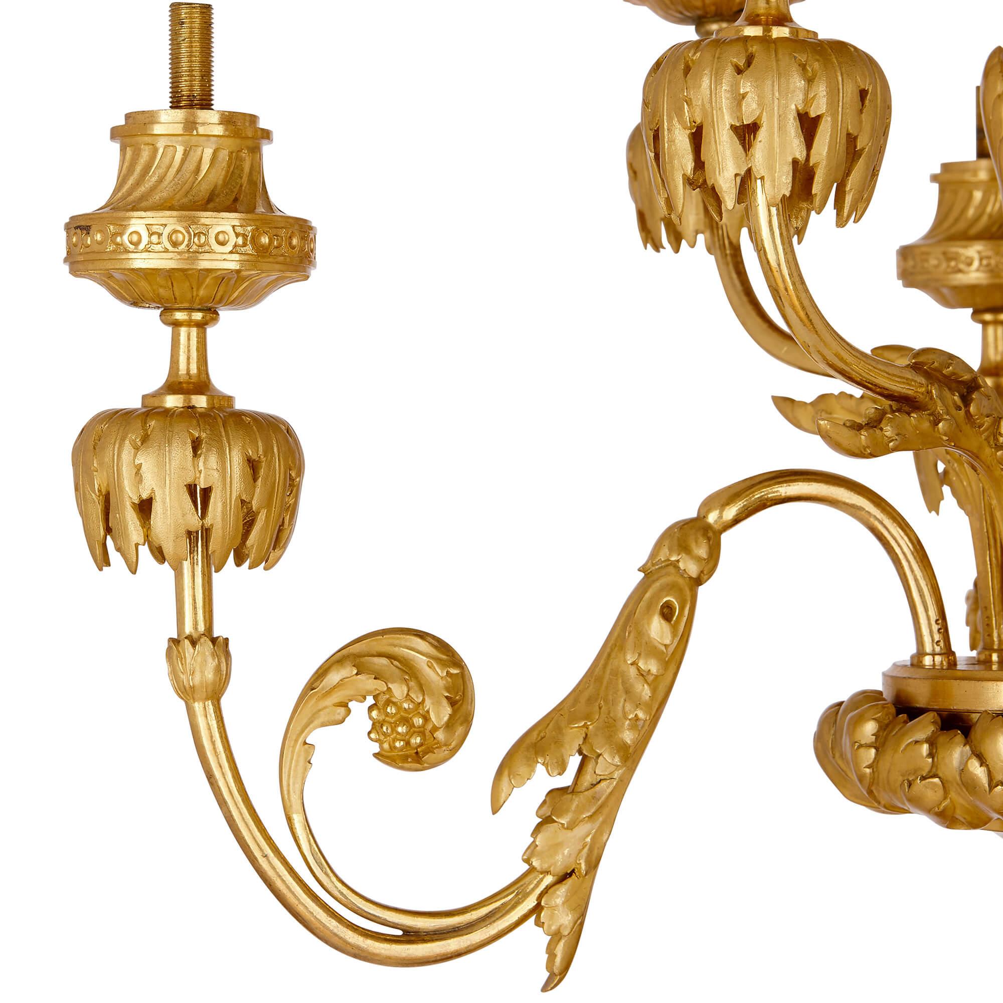 Antique Gilt Bronze and White Onyx Candelabrum by Barbedienne and Cahieux  In Good Condition In London, GB