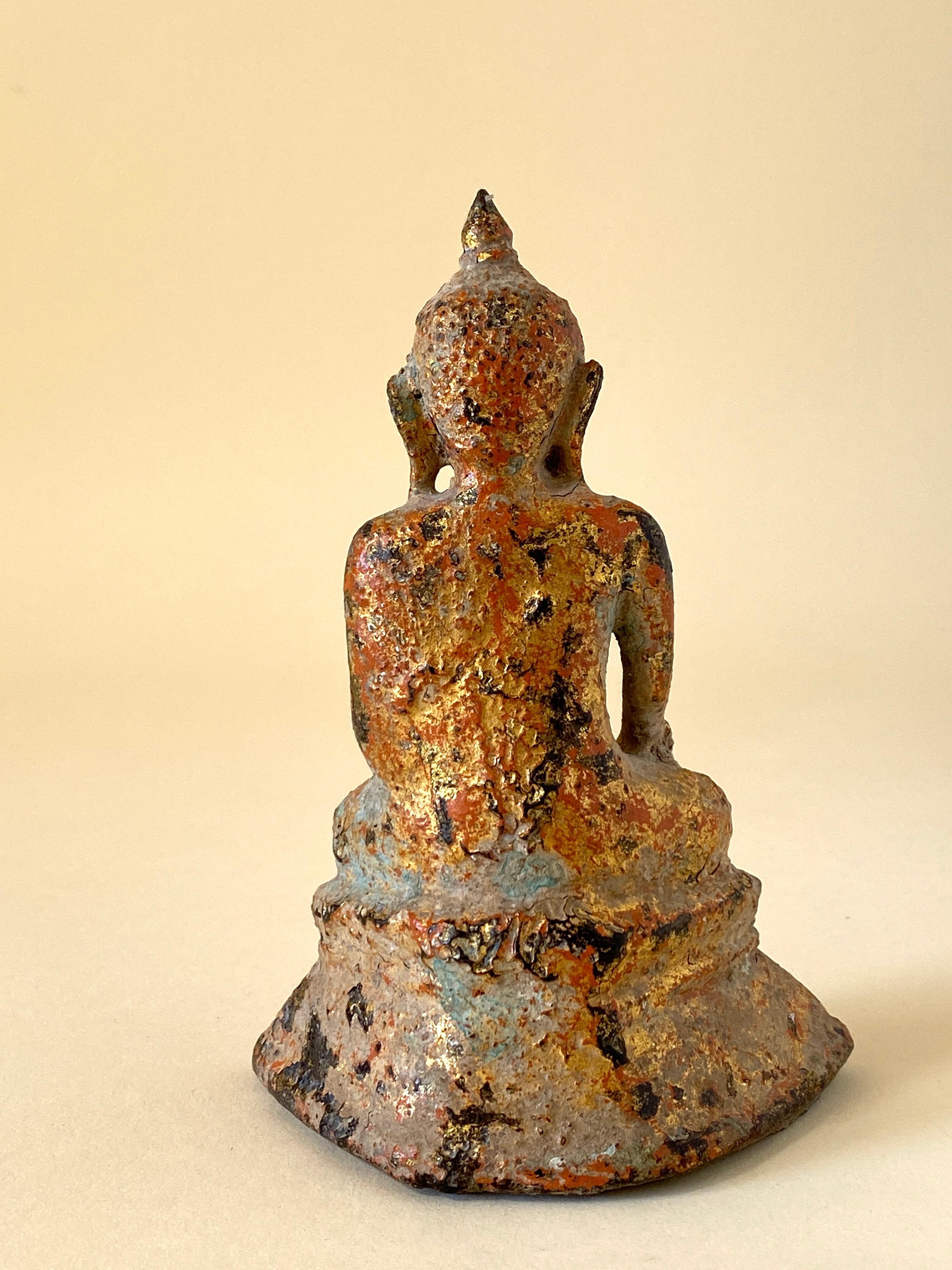 Store closing March 31.   Gilt Bronze Buddha Touching the Earth Myanmar Burma In Good Condition For Sale In Santa Fe, NM