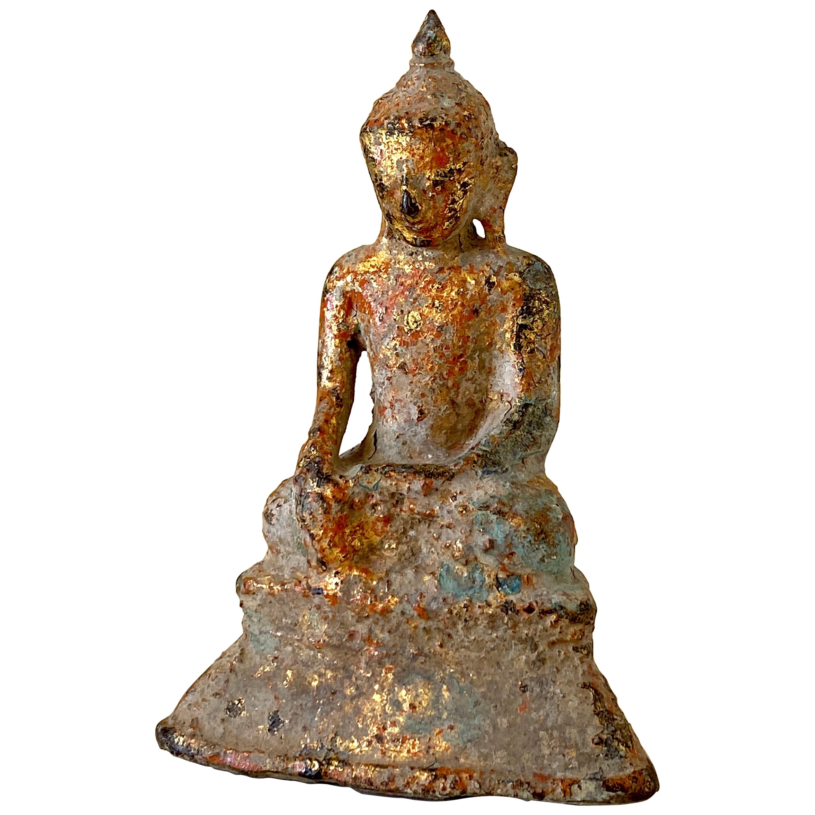 Store closing March 31.   Gilt Bronze Buddha Touching the Earth Myanmar Burma For Sale