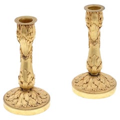 Antique Gilt Bronze Candlesticks by Susse Freres