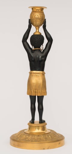 Antique Gilt Bronze Candlesticks France 1800 Attributed to Jean Simon Deverberie