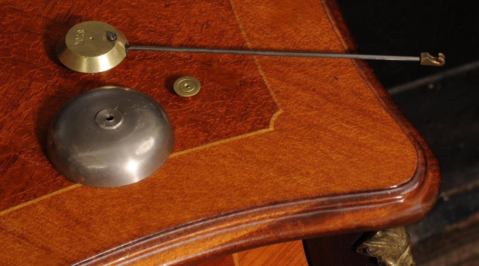 Antique Gilt Bronze Drum Head Clock with Lions Masks - Fully Restored For Sale 12