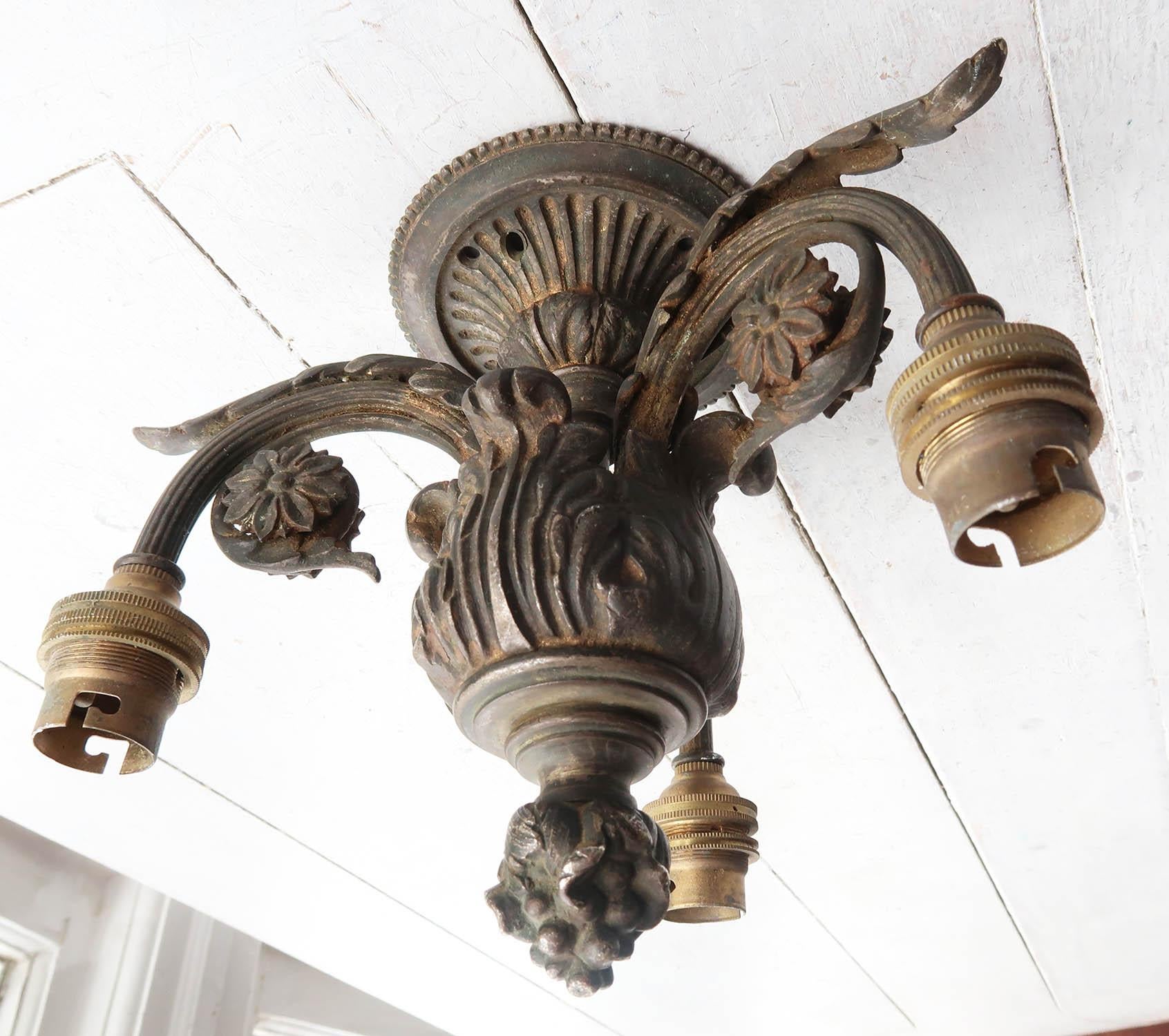 Antique Gilt Bronze Empire Style Ceiling Light Fitting. French, C.1900 5