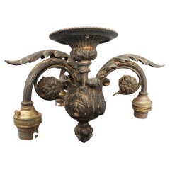 Antique Gilt Bronze Empire Style Ceiling Light Fitting. French, C.1900