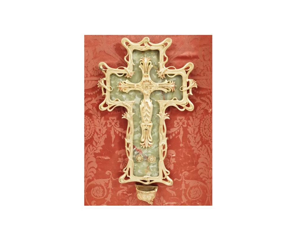 19th Century Antique Gilt Bronze Enamel Travel Altar Triptych