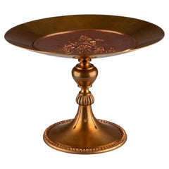 Antique Gilt Bronze Gold Ormolu Neoclassical Decorative Fruit Cake Tazza Stand