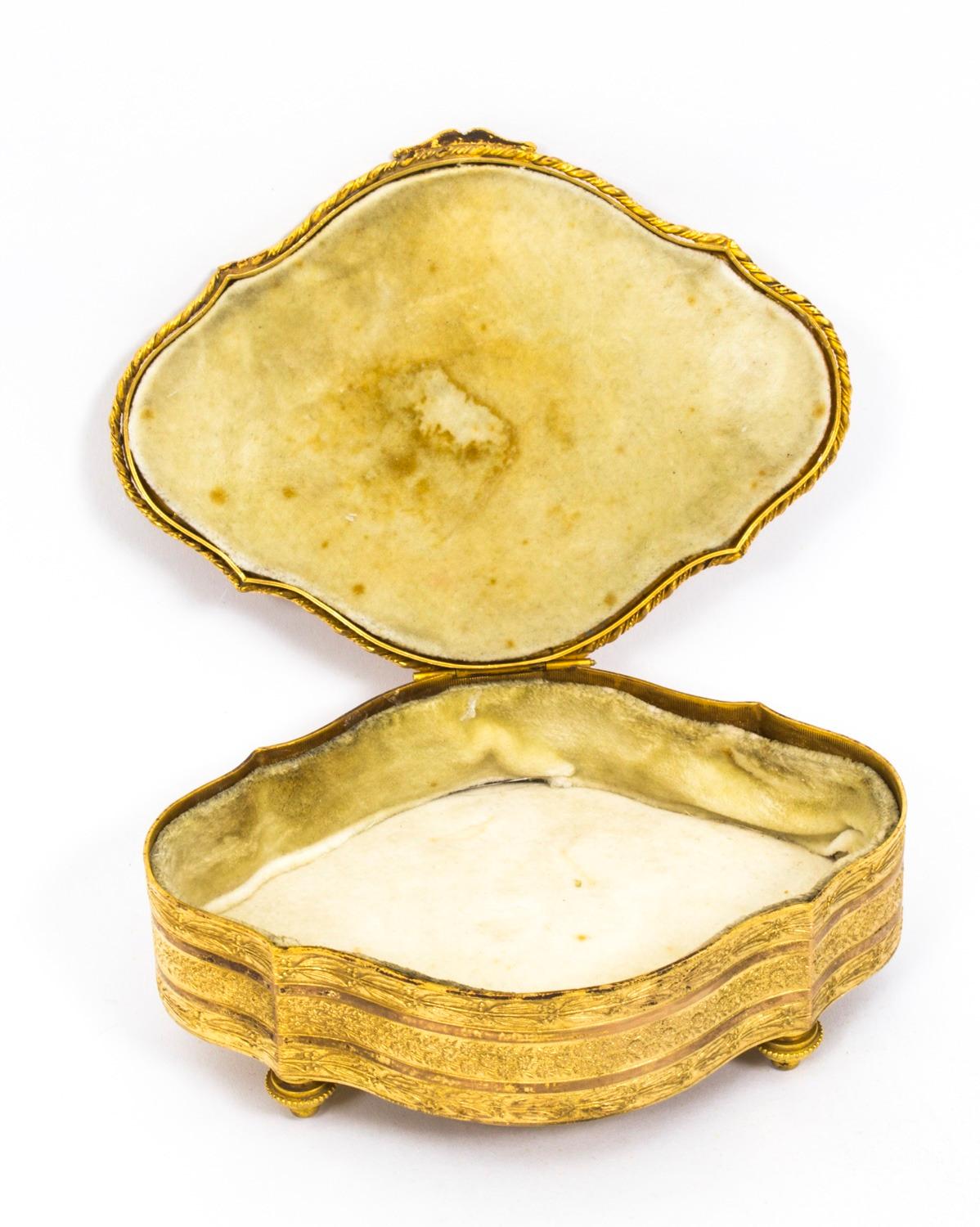 Antique Gilt Bronze Jewellery Casket & Miniature 19th Century For Sale 3