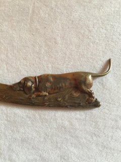 Antique Gilt Bronze Letter Opener with Figure of a Dog, circa 1900