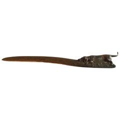 Antique Gilt Bronze Letter Opener with Figure of a Dog, circa 1900