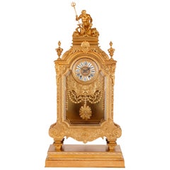 Antique Gilt Bronze Mantel Clock by Sevin and Barbedienne