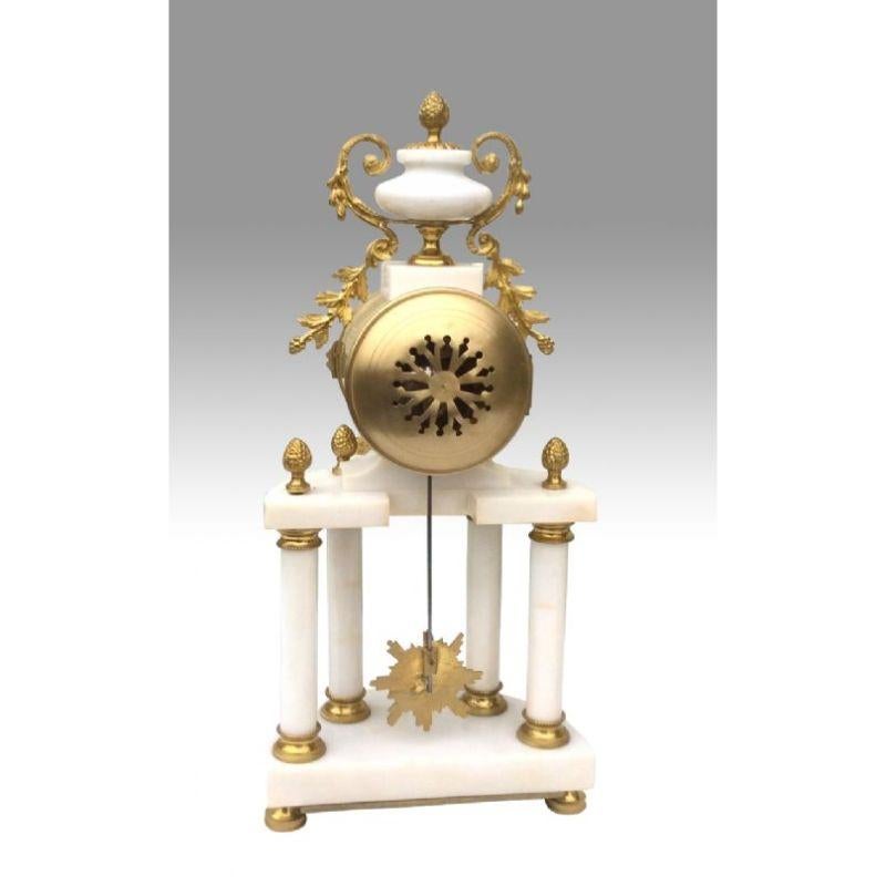 Antique Gilt Bronze Marble Mantel Garniture French Clock Set 1