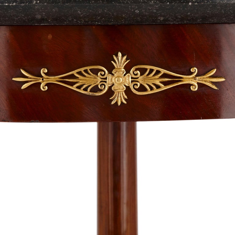 French Antique Gilt Bronze Mounted Centre Table with Marble Top For Sale