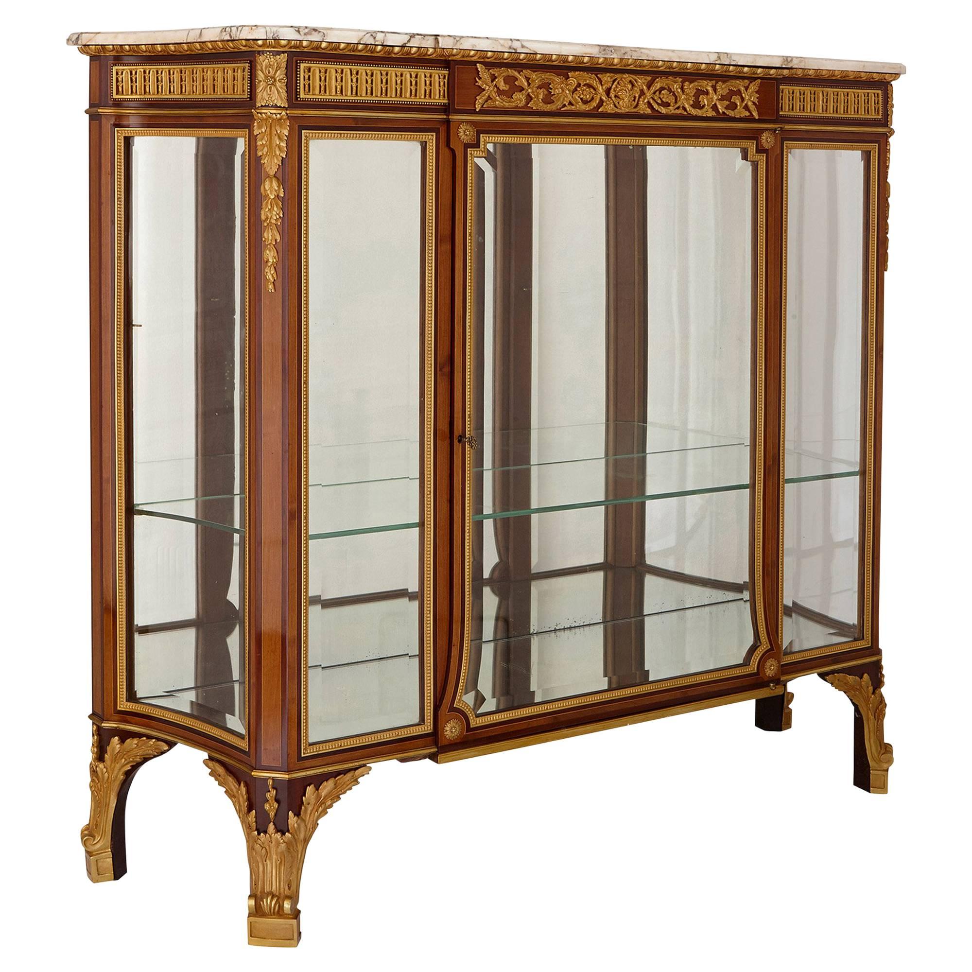 Antique Gilt Bronze Mounted Vitrine For Sale at 1stdibs