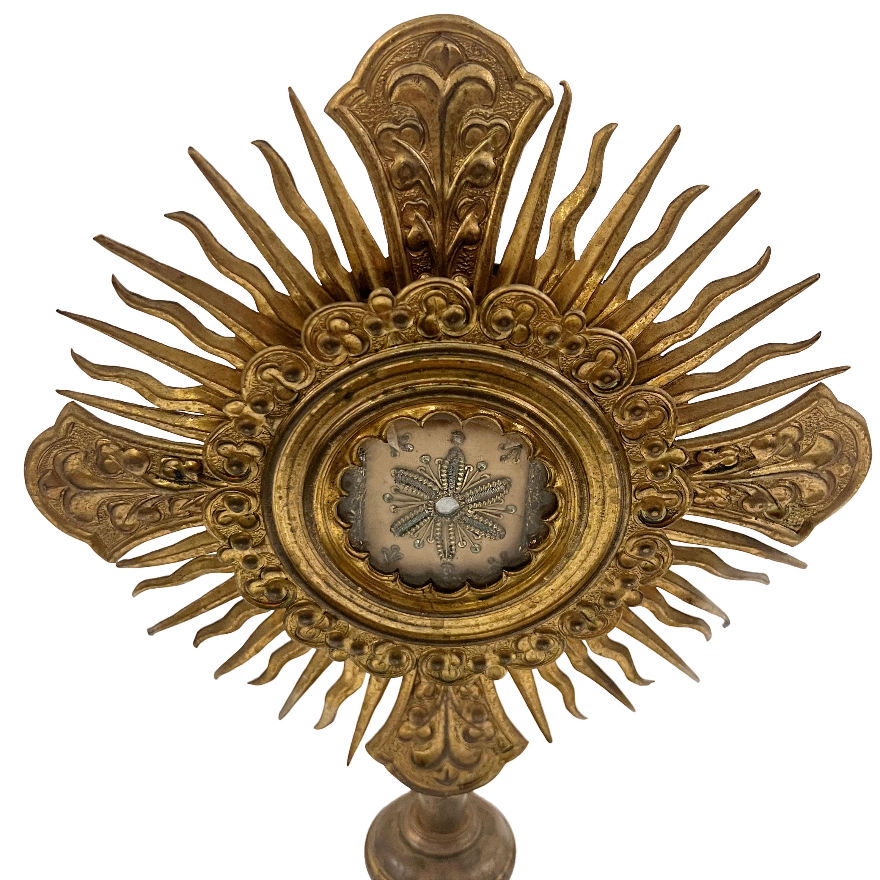 French Antique Gilt Bronze Reliquary For Sale