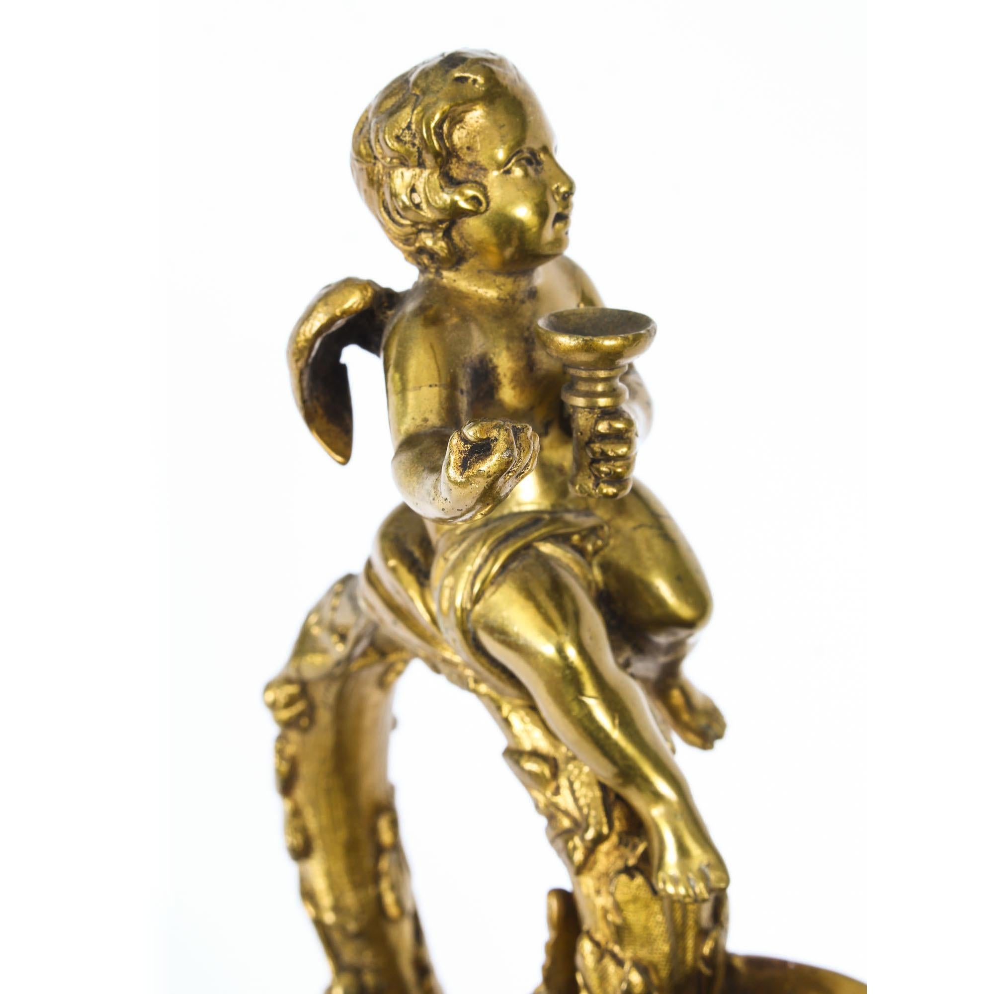 Antike vergoldete Bronze-Tischlampe im Renaissance-Revival-Stil, 19. Jahrhundert im Angebot 8