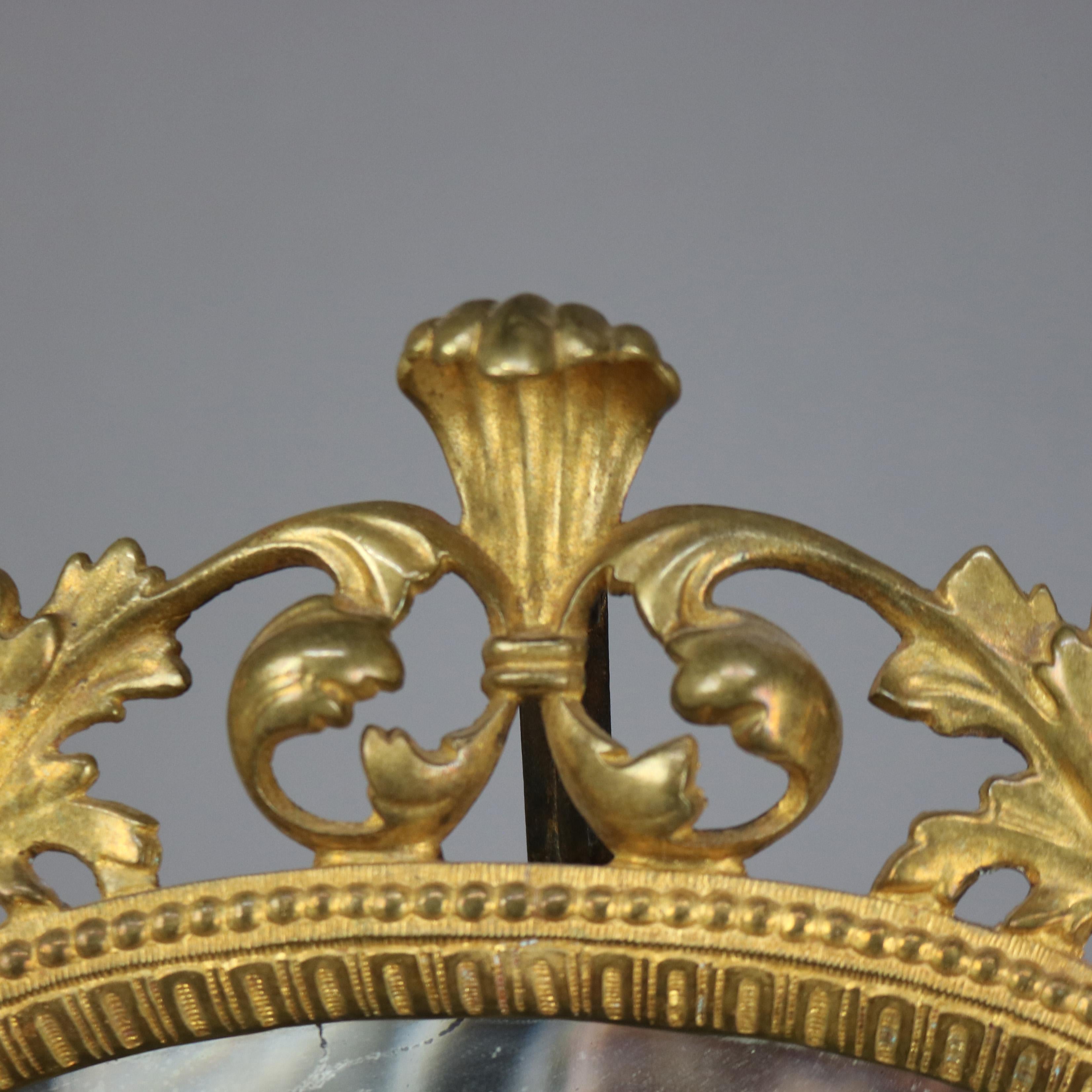 Miroir dressoir ancien en bronze doré réticulé en forme de feuillage, vers 1890 Bon état - En vente à Big Flats, NY