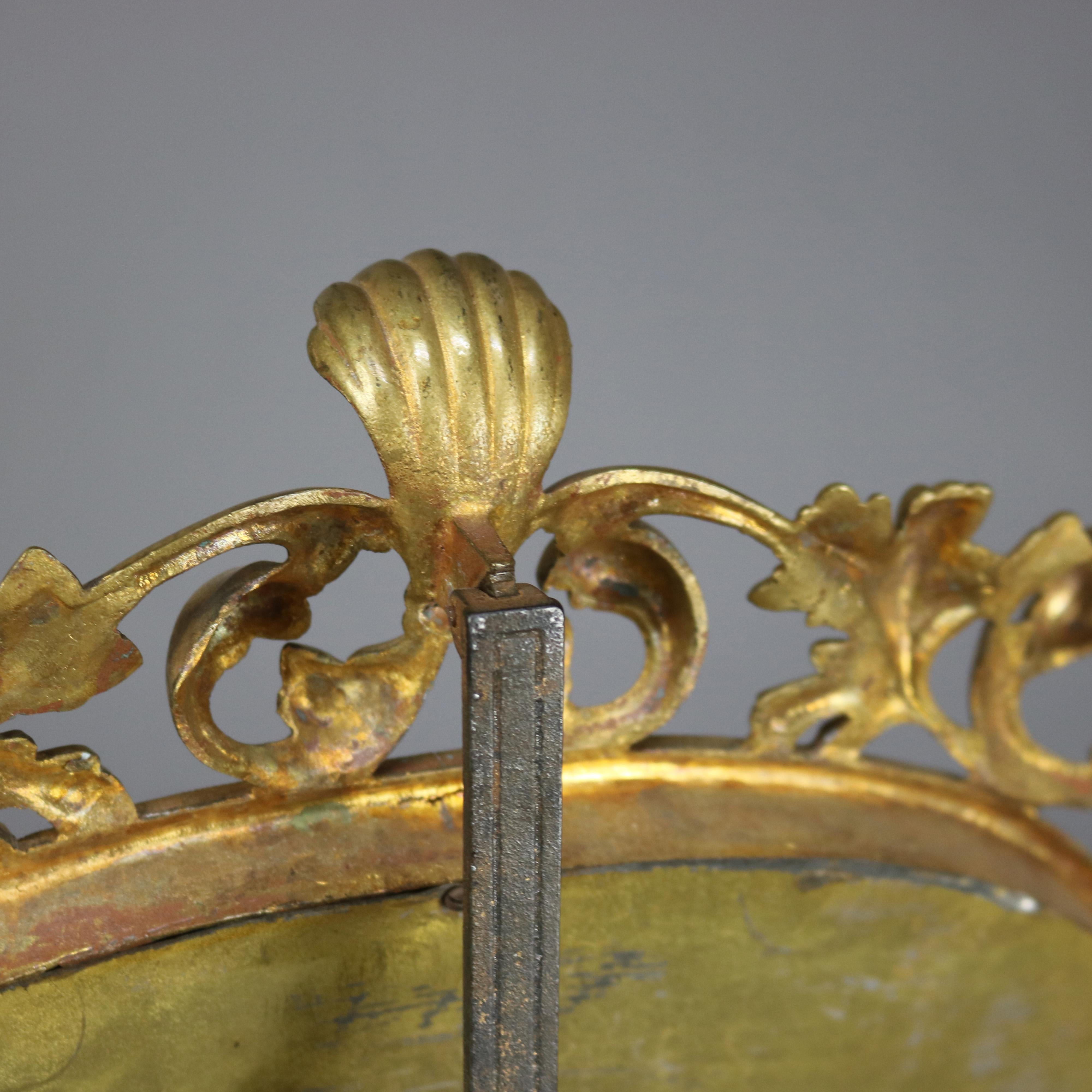 Miroir dressoir ancien en bronze doré réticulé en forme de feuillage, vers 1890 en vente 1