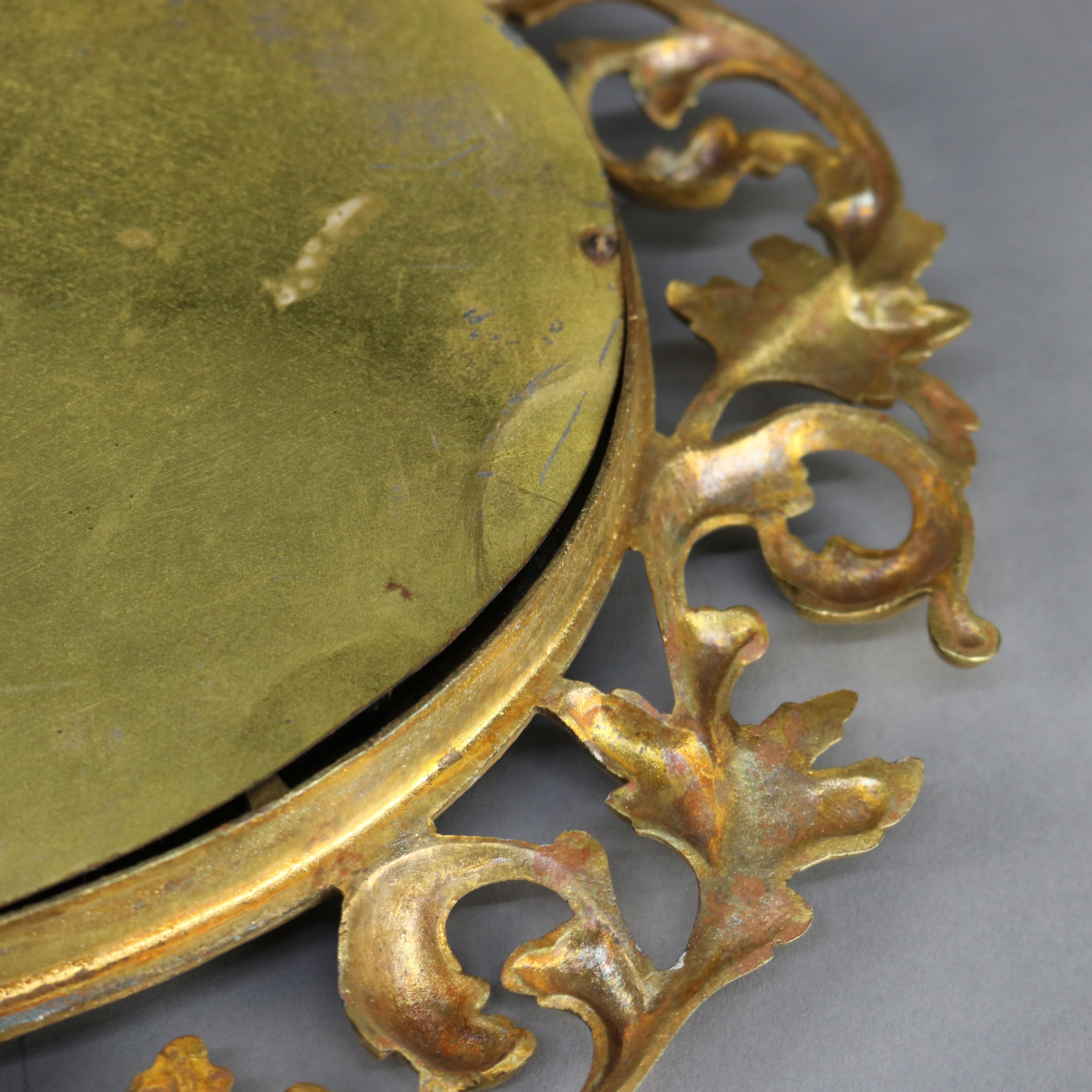 Miroir dressoir ancien en bronze doré réticulé en forme de feuillage, vers 1890 en vente 3