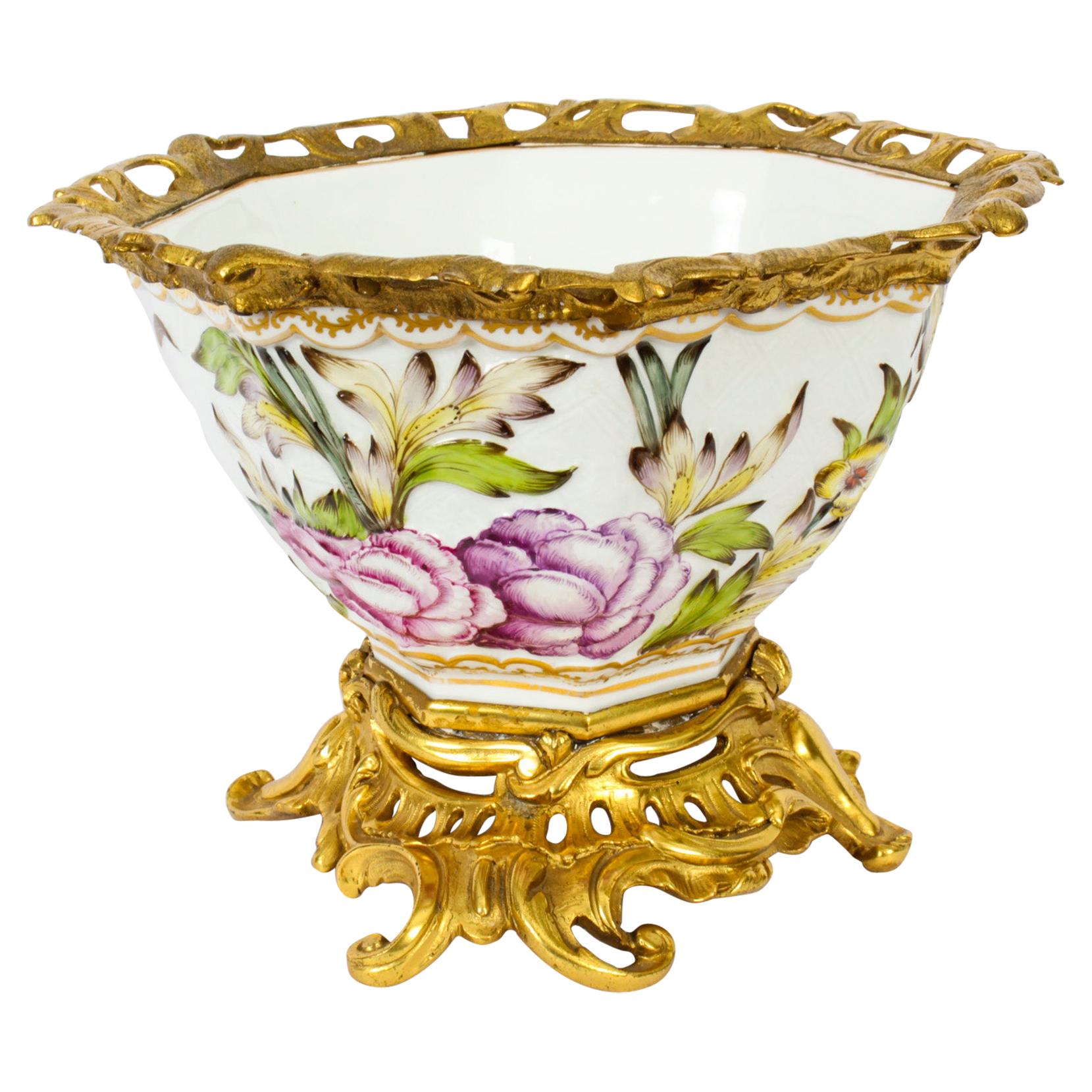 Antique Gilt Bronze & Samson Porcelain Centrepiece, 19th Century For Sale