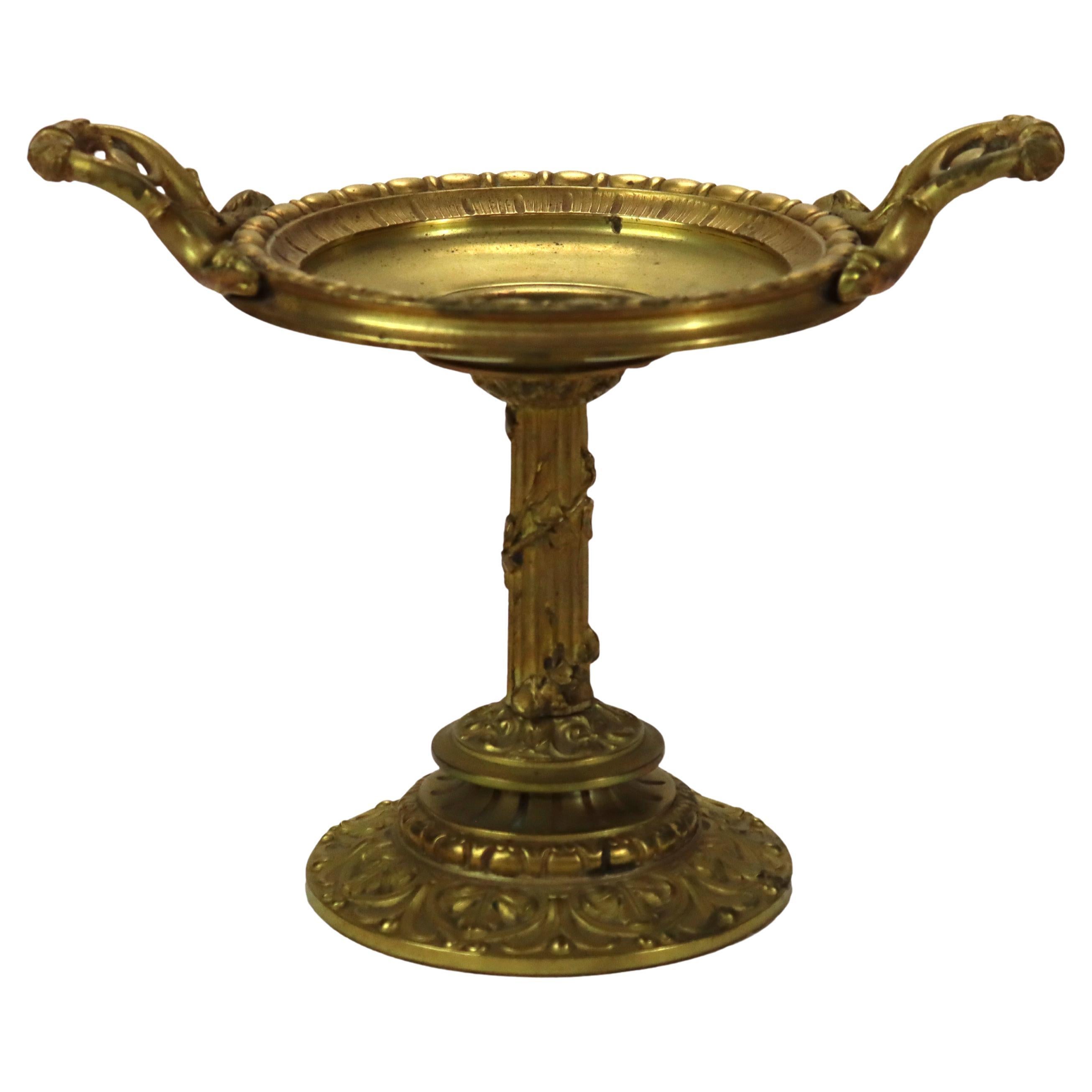 Antique Gilt Bronze Tazza With Fluted Column C1880
Measures - 10