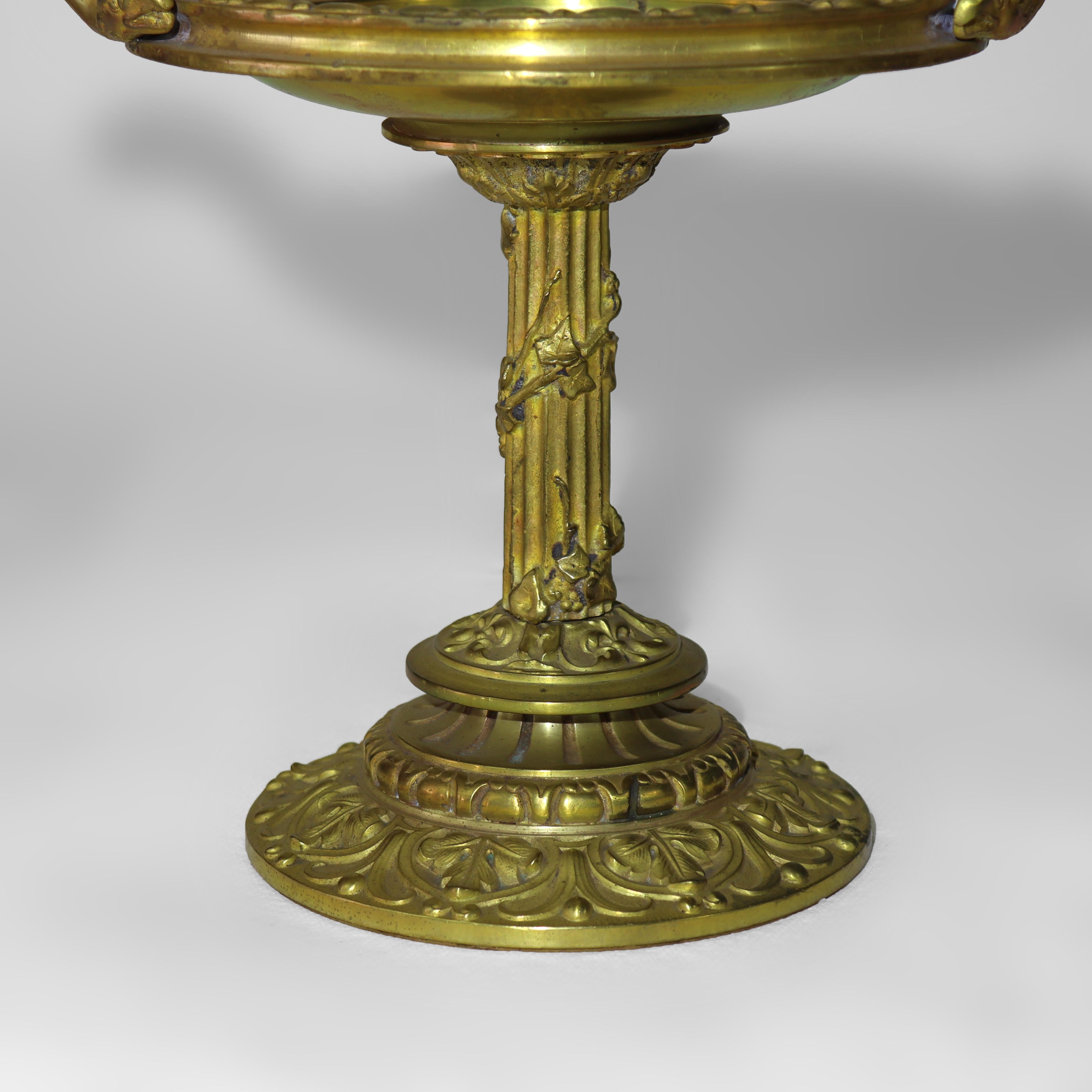 Antique Gilt Bronze Tazza With Fluted Column C1880 For Sale 1