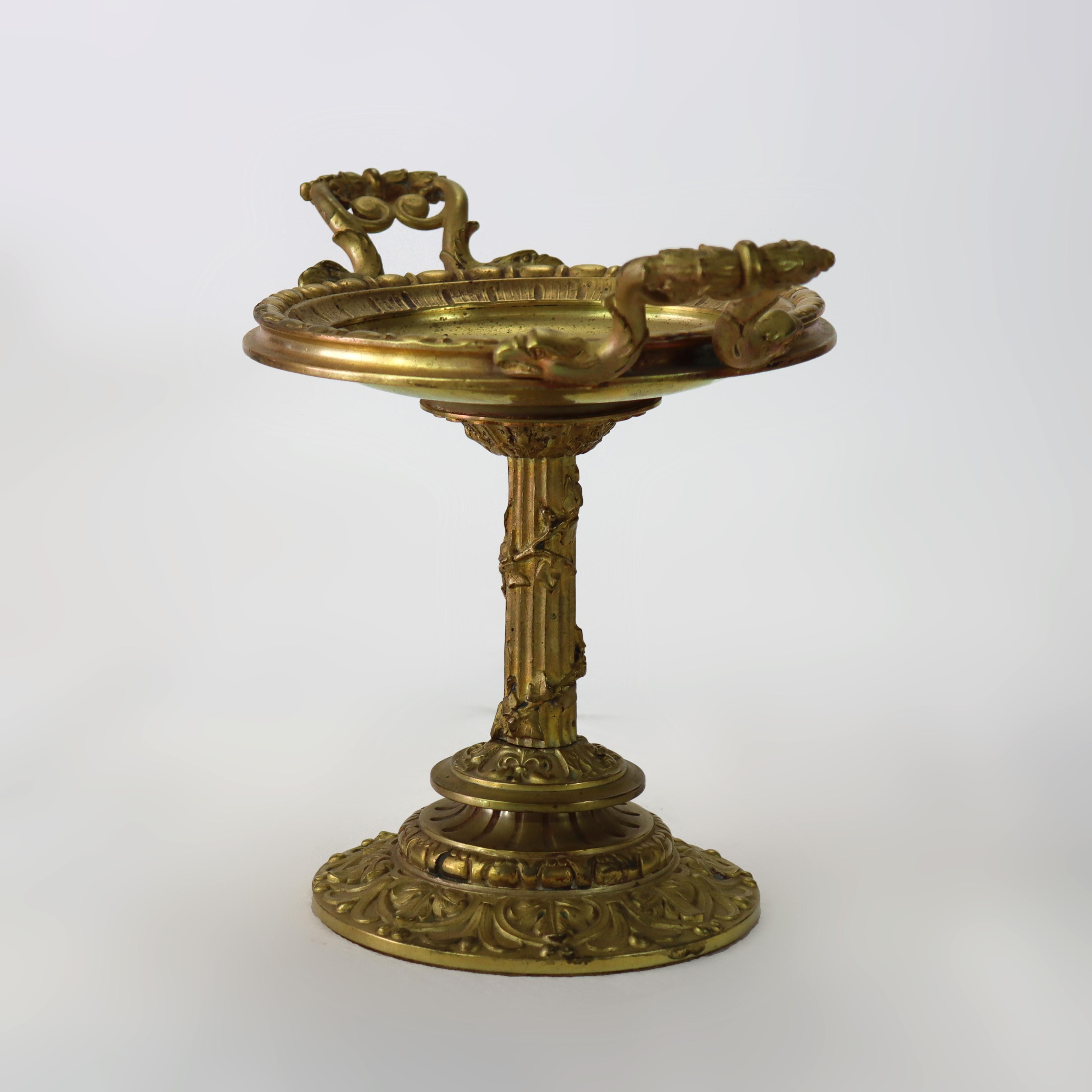 Antique Gilt Bronze Tazza With Fluted Column C1880 For Sale 3