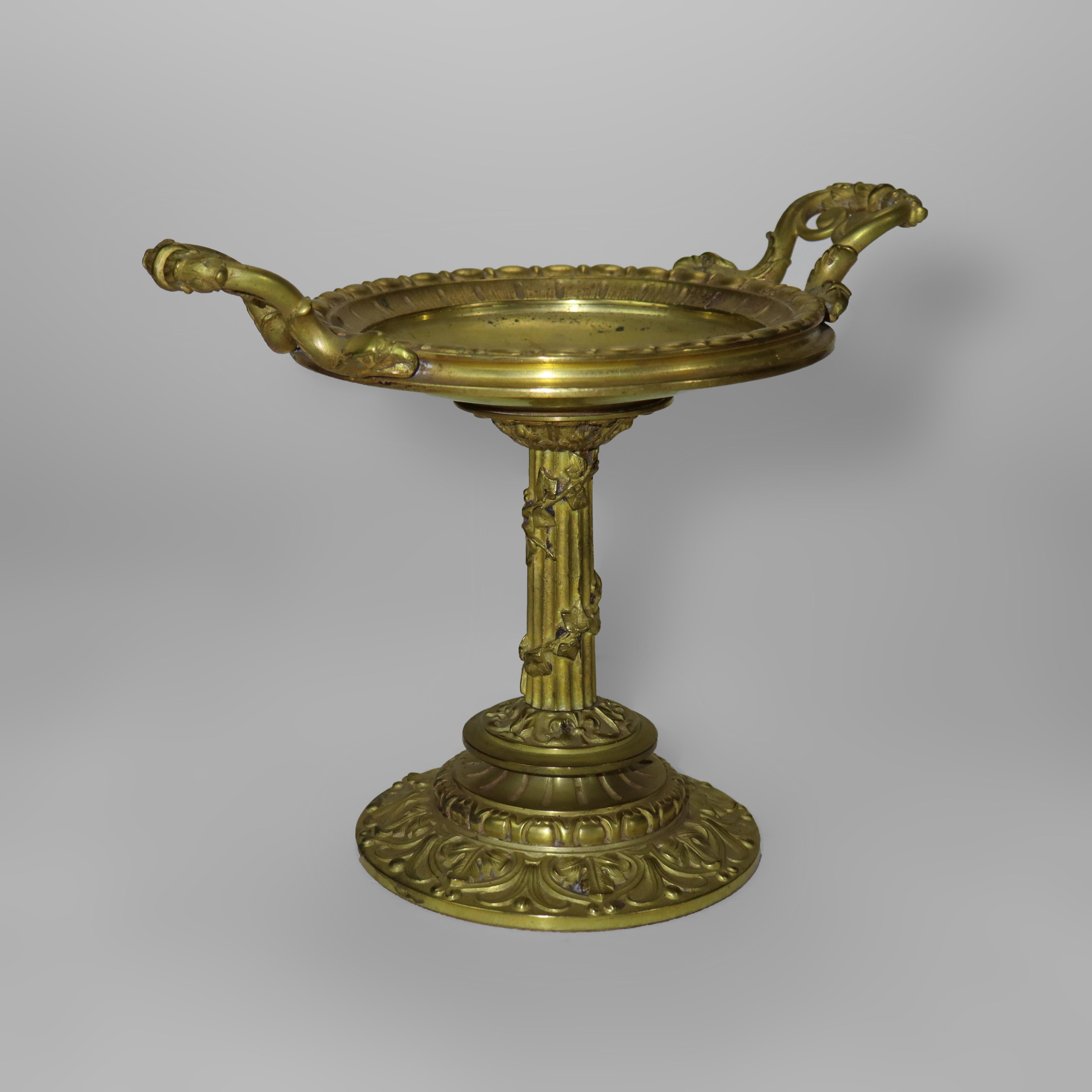 Antique Gilt Bronze Tazza With Fluted Column C1880 For Sale 4