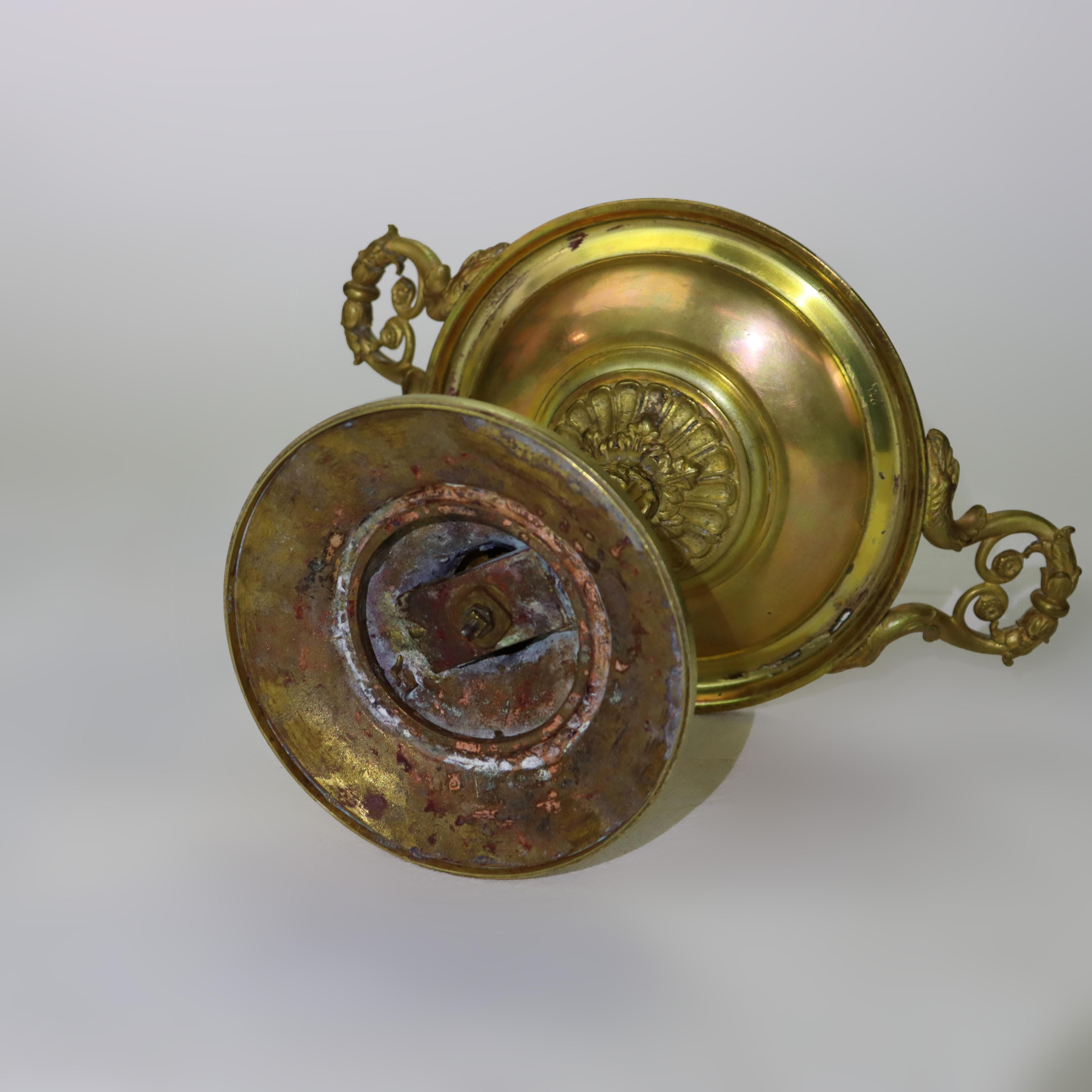 Antique Gilt Bronze Tazza With Fluted Column C1880 For Sale 5