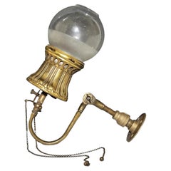 Antique Gilt Bronze Welsbach Gas Light Fixture/ Sconce & OC White Bracket