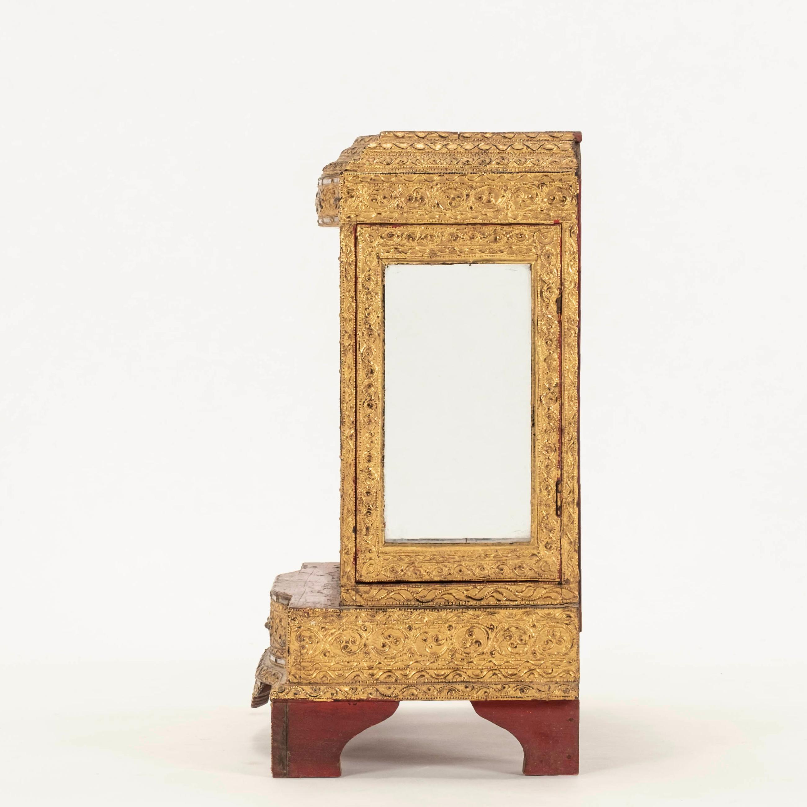 Antique Gilt Burmese Buddha Shrine I For Sale 3