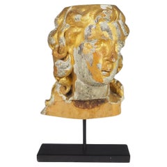 Antique Gilt Carved Head Sculpture – Alexander The Great