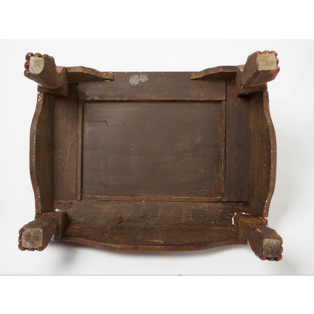 Teak Antique Gilt-Carved Red and Black Lacquer Javanese Ceremonial Circumcision Chair For Sale
