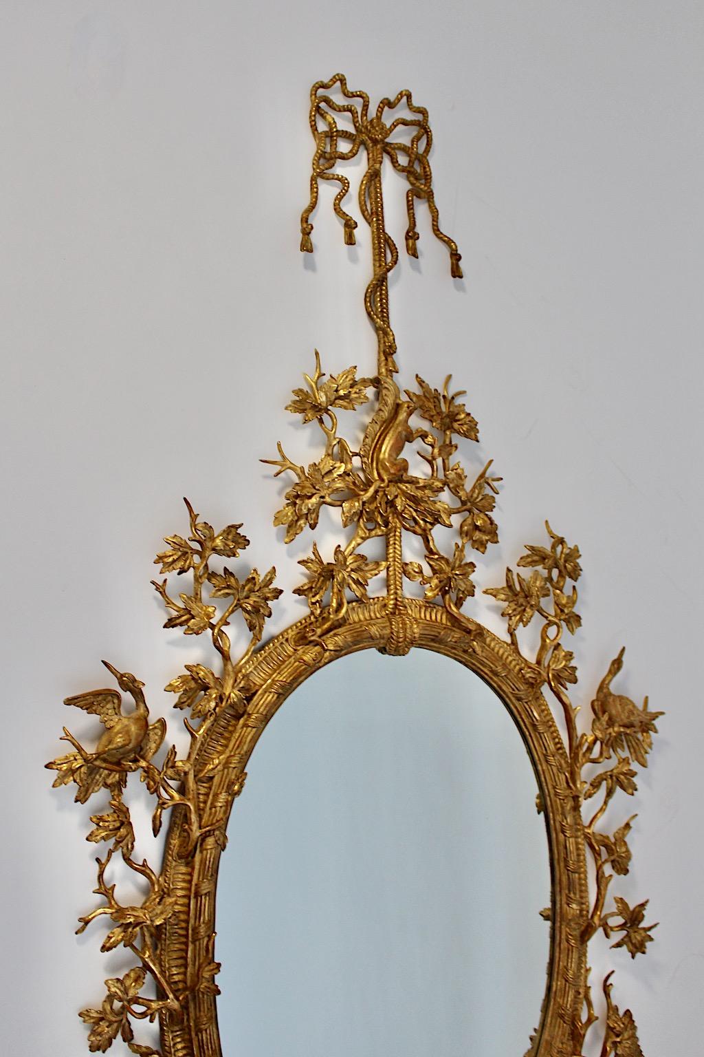 Miroir mural ancien en bois sculpté et doré de style Thomas Johnson vers 1830 en vente 3
