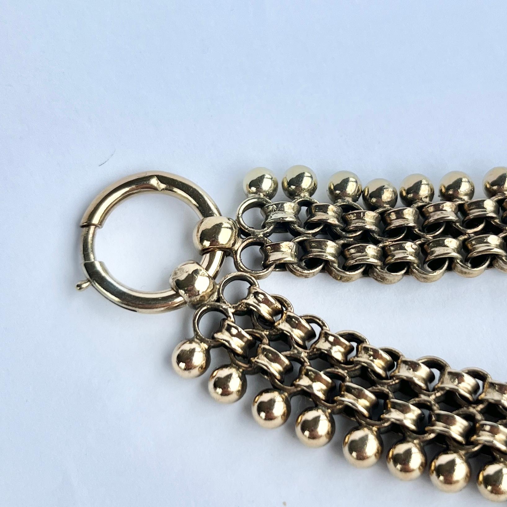 Victorian Antique Gilt Chain Collar Necklace For Sale