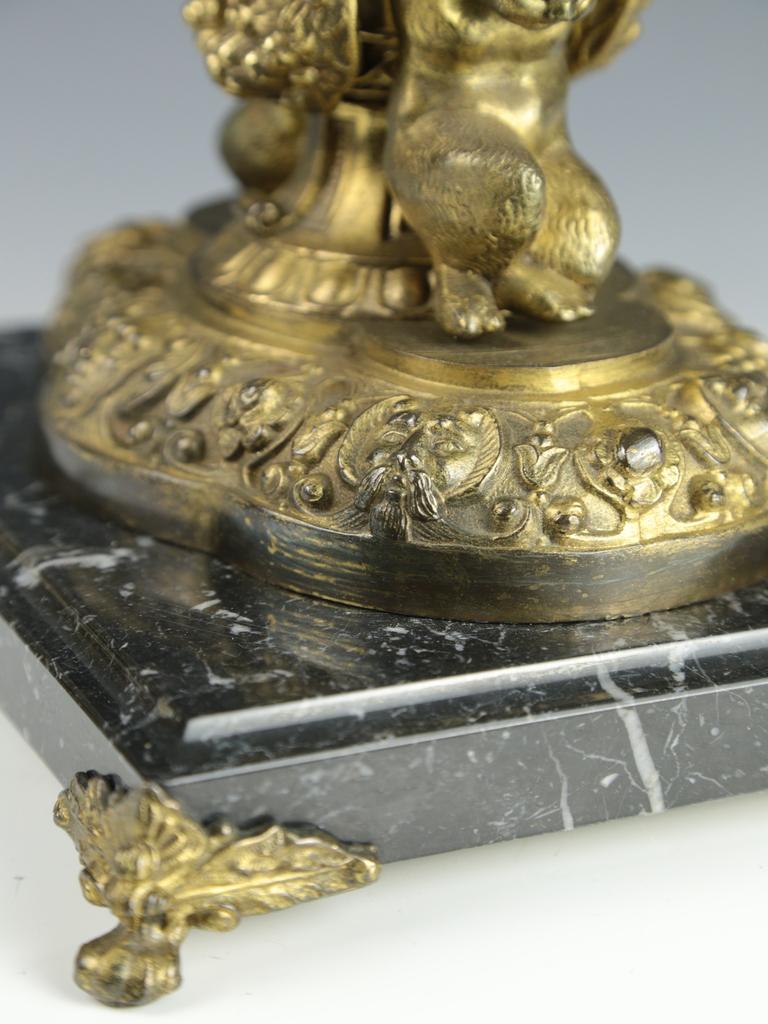 Antique Gilt Cherub 5 Light Candelabra Table Lamp For Sale 8