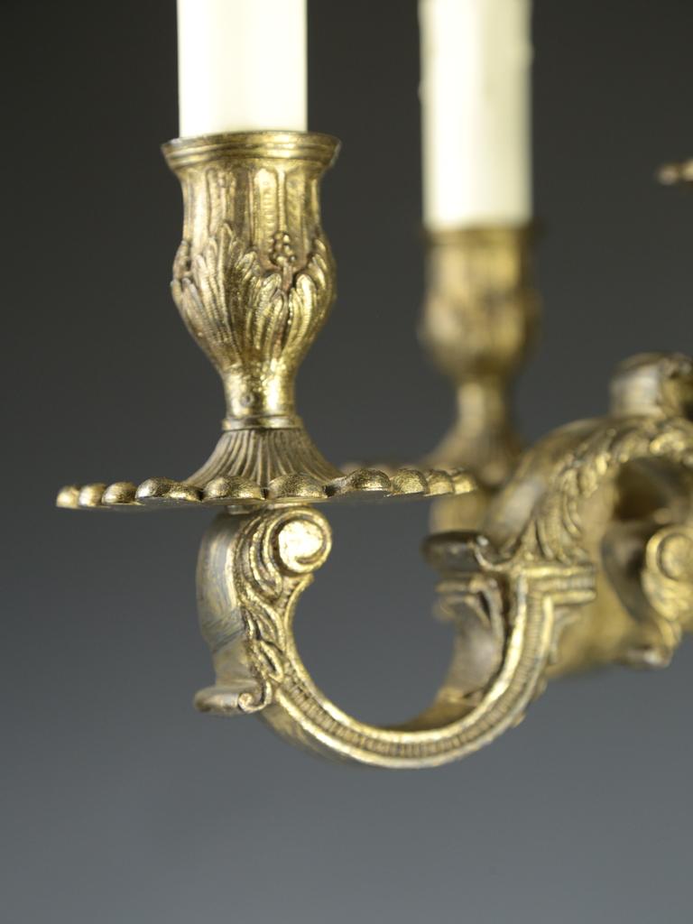 Antique Gilt Cherub 5 Light Candelabra Table Lamp For Sale 12