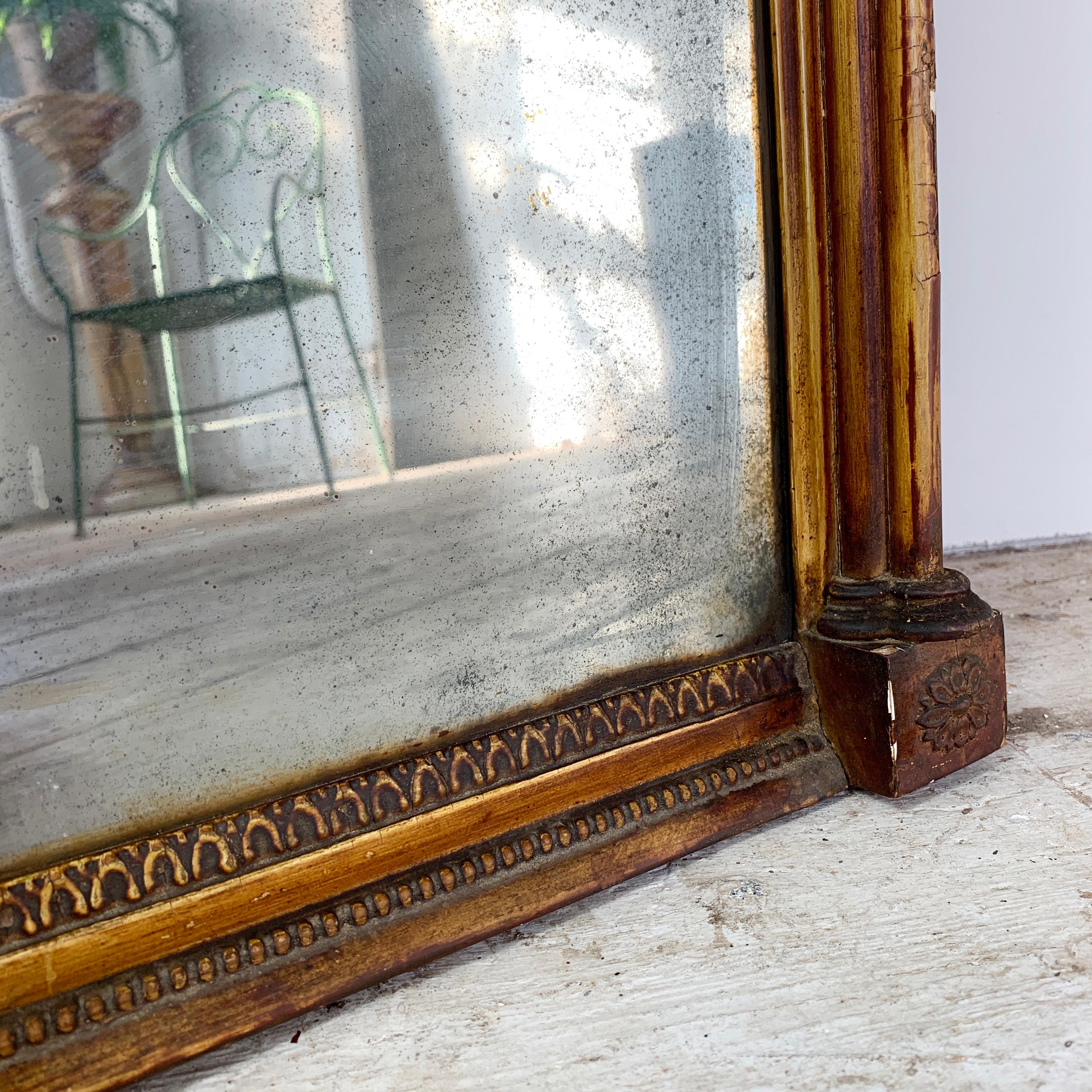 XIX secolo Antique Mirror Trumeau Impero d'Oro, sbiadito, circa 1820 in vendita