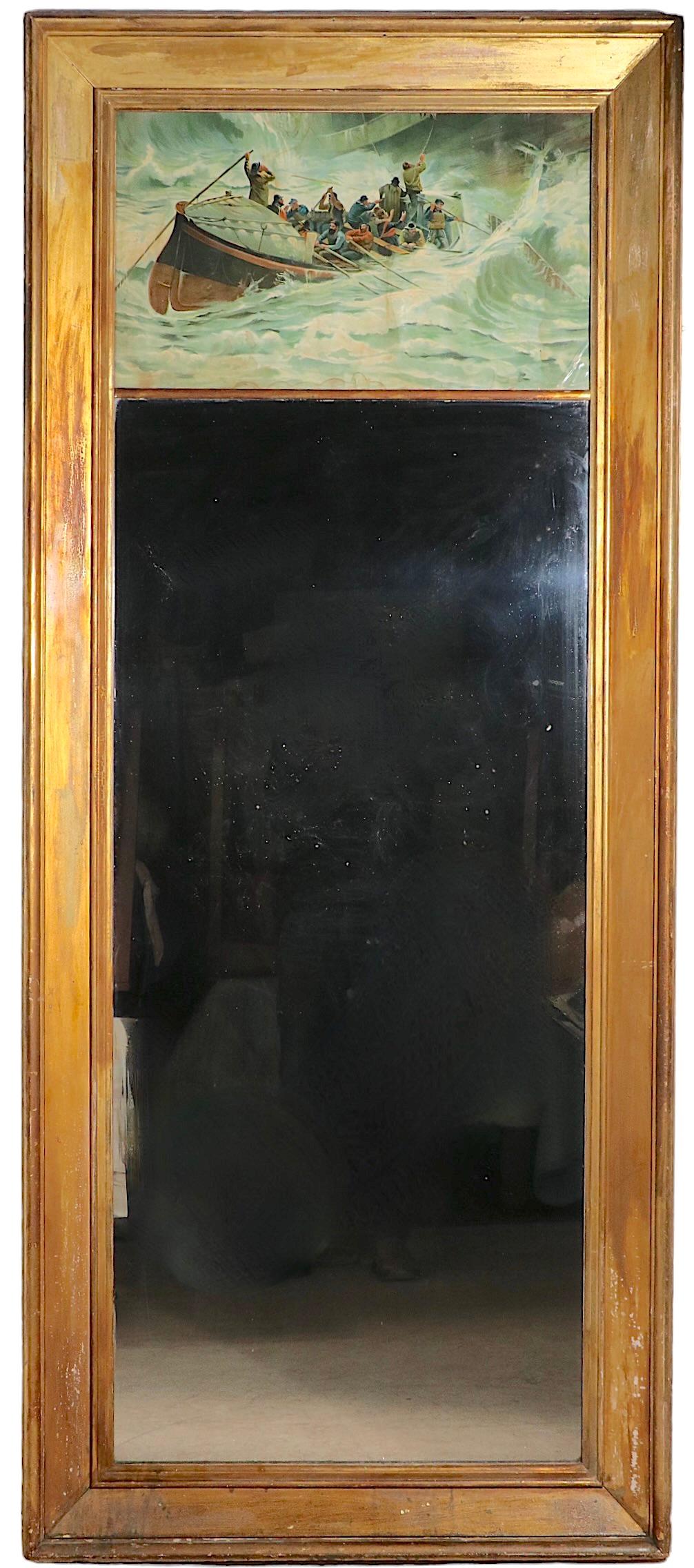 Antiker vergoldeter Rahmen Pier Mirror im Angebot 6
