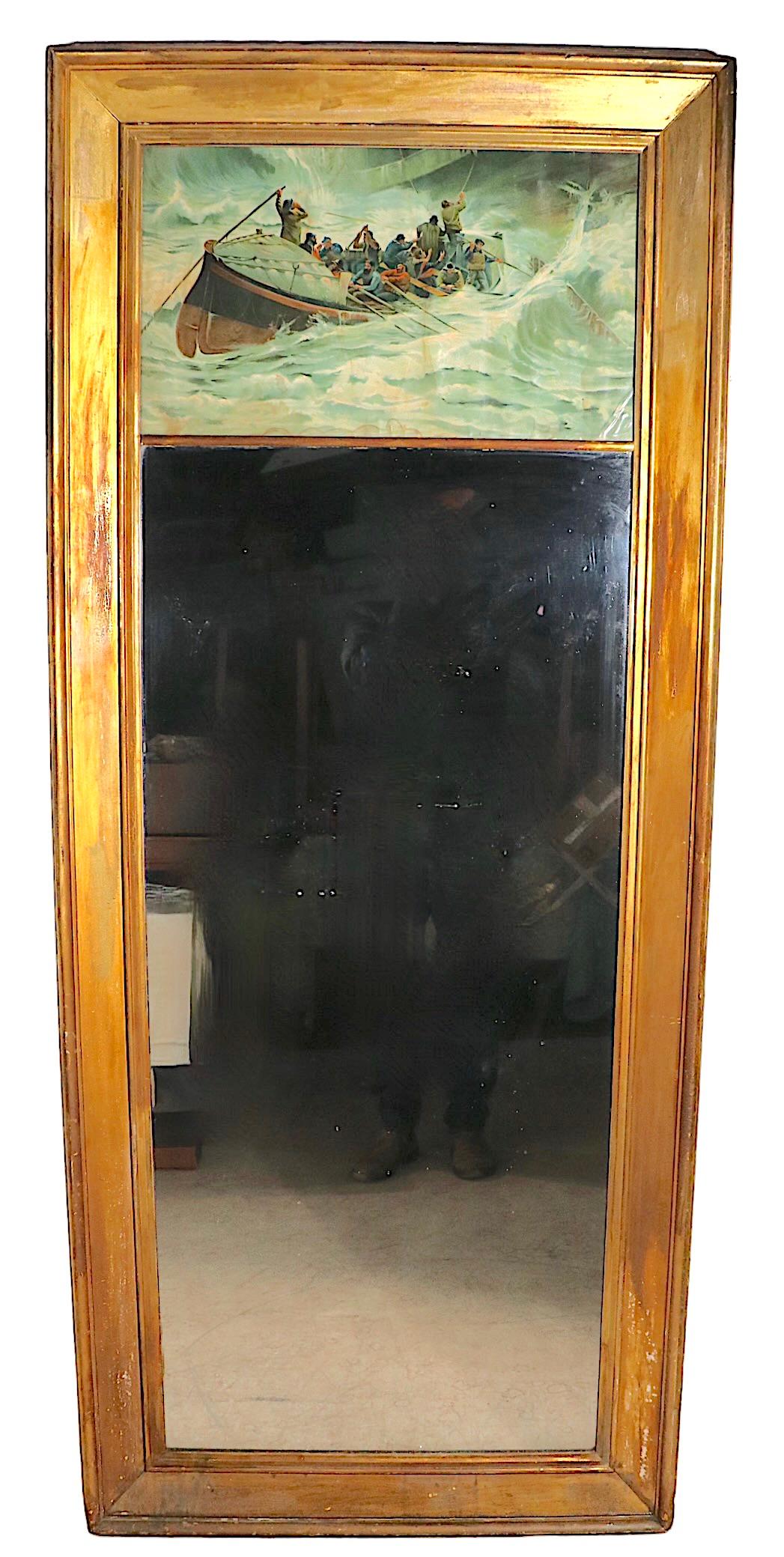 Miroir Antique Pier Mirror à cadre doré en vente