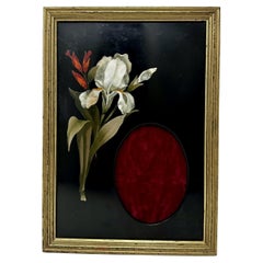 Antique Gilt Framed Pietra Dura Italian Photo Picture Frame Still Life Flowers