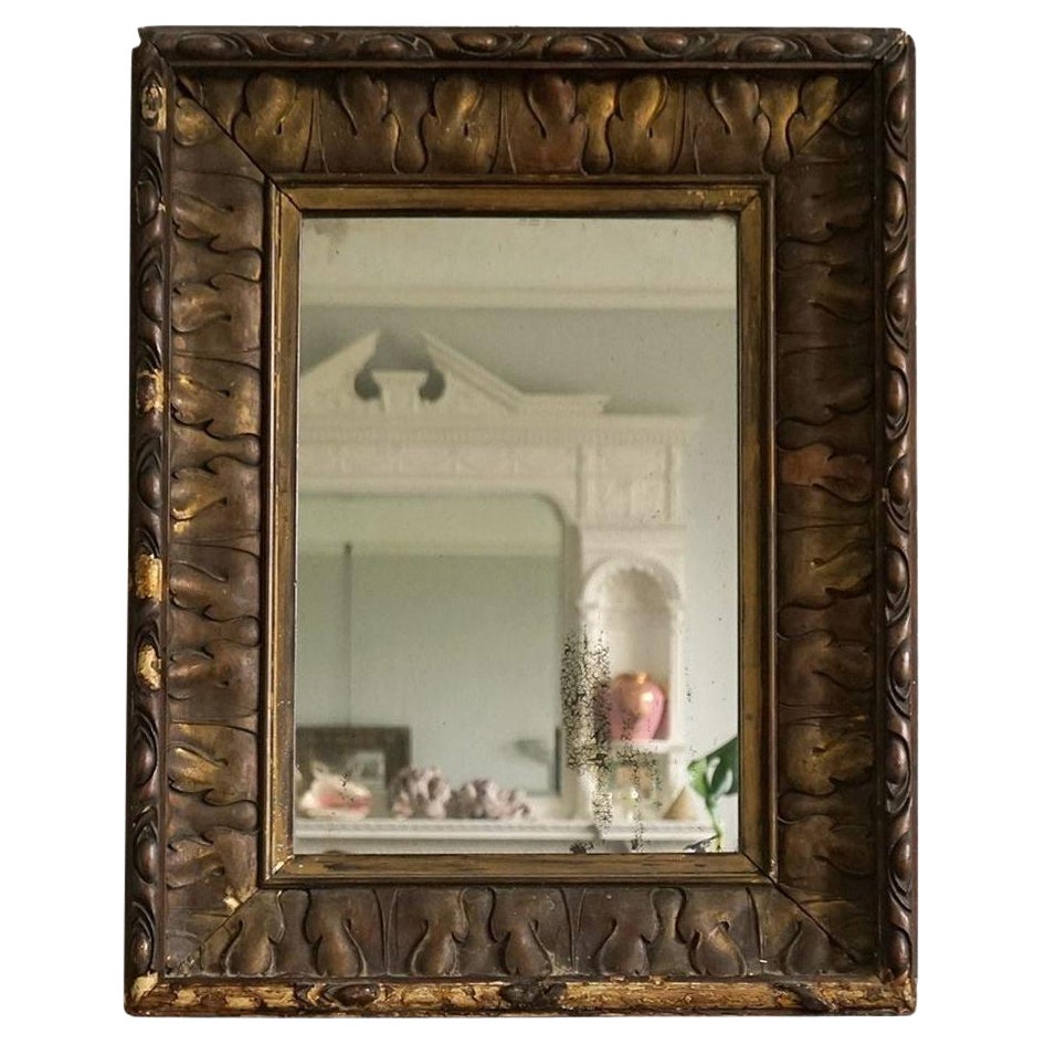 Antique Gilt Gesso Rectangular Gilt Acanthus Leaf Wall Mirror, 19th Century