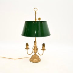 Antike Tischlampe aus vergoldetem Metall und Zinn