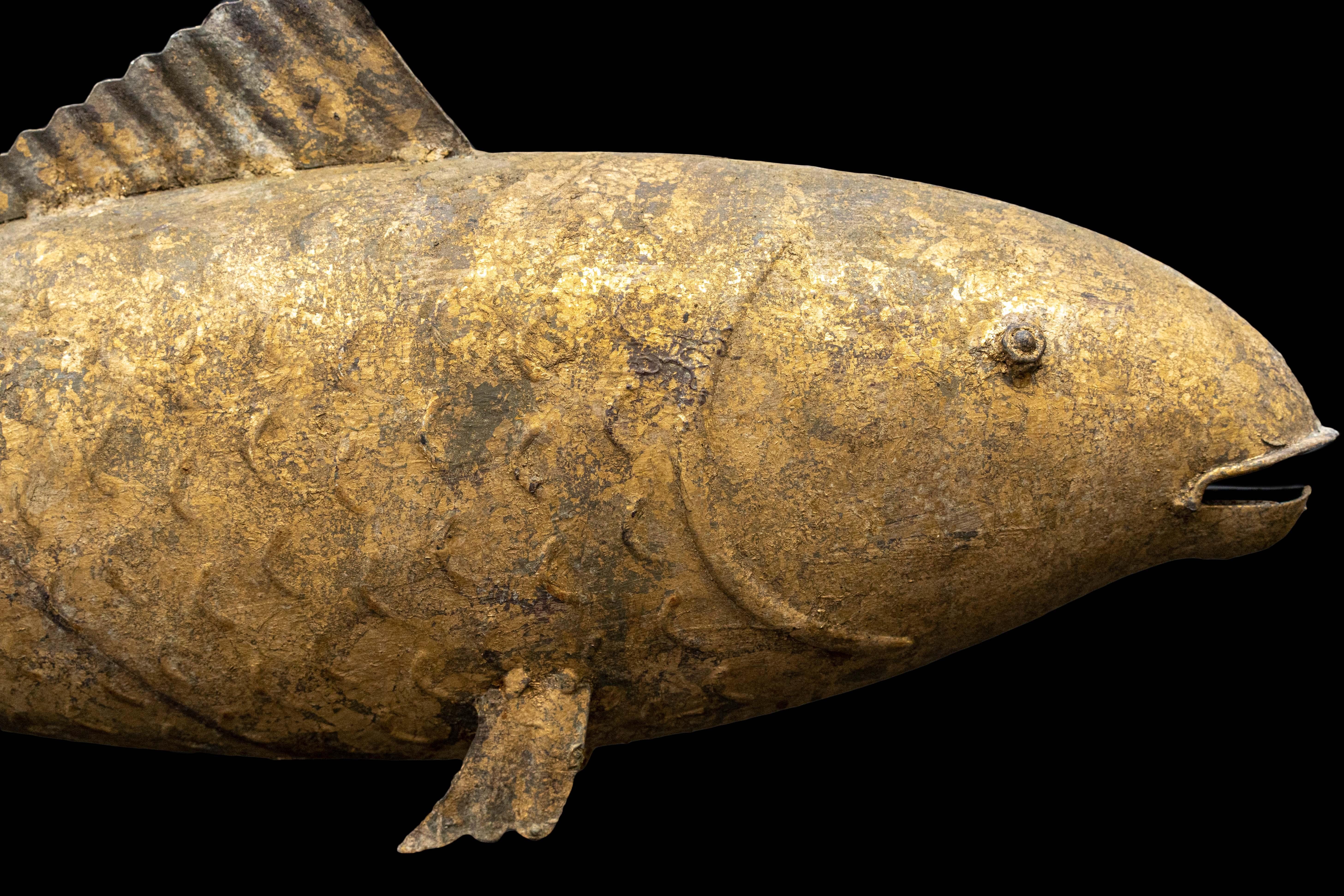 20th Century Antique Gilt Metal Fish Weathervane