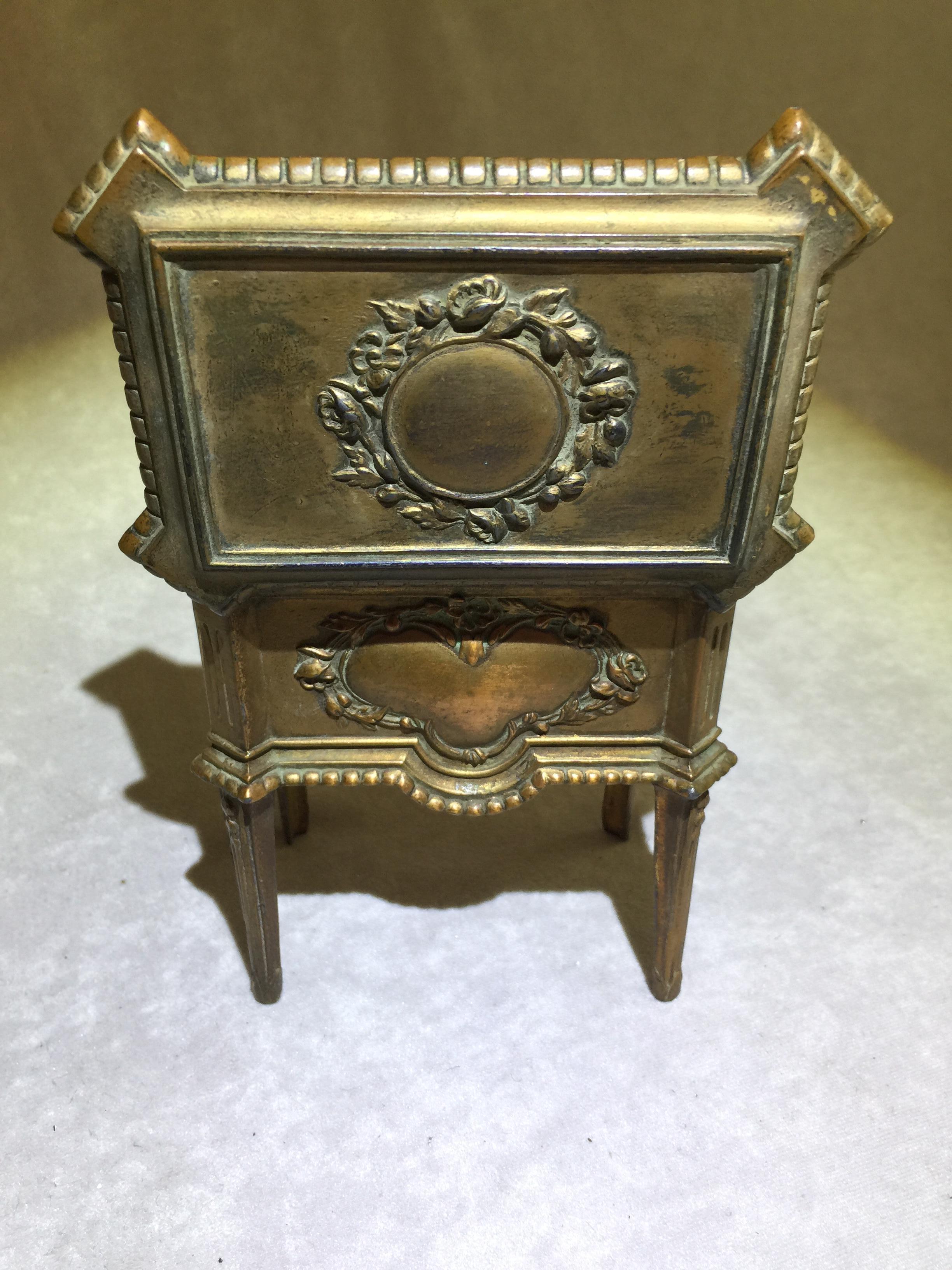 Antique Gilt Metal French Jewelry Box, ca. 1920 1