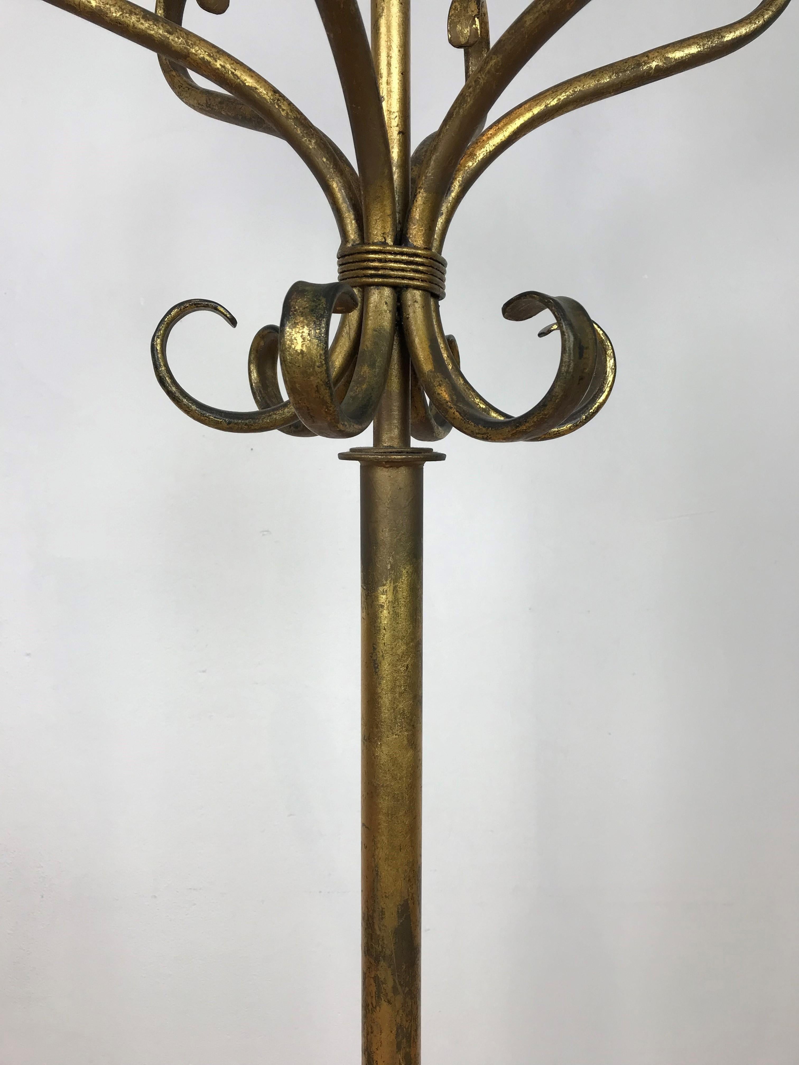 Antique Gilt Metal Hat and Coat Stand For Sale 2