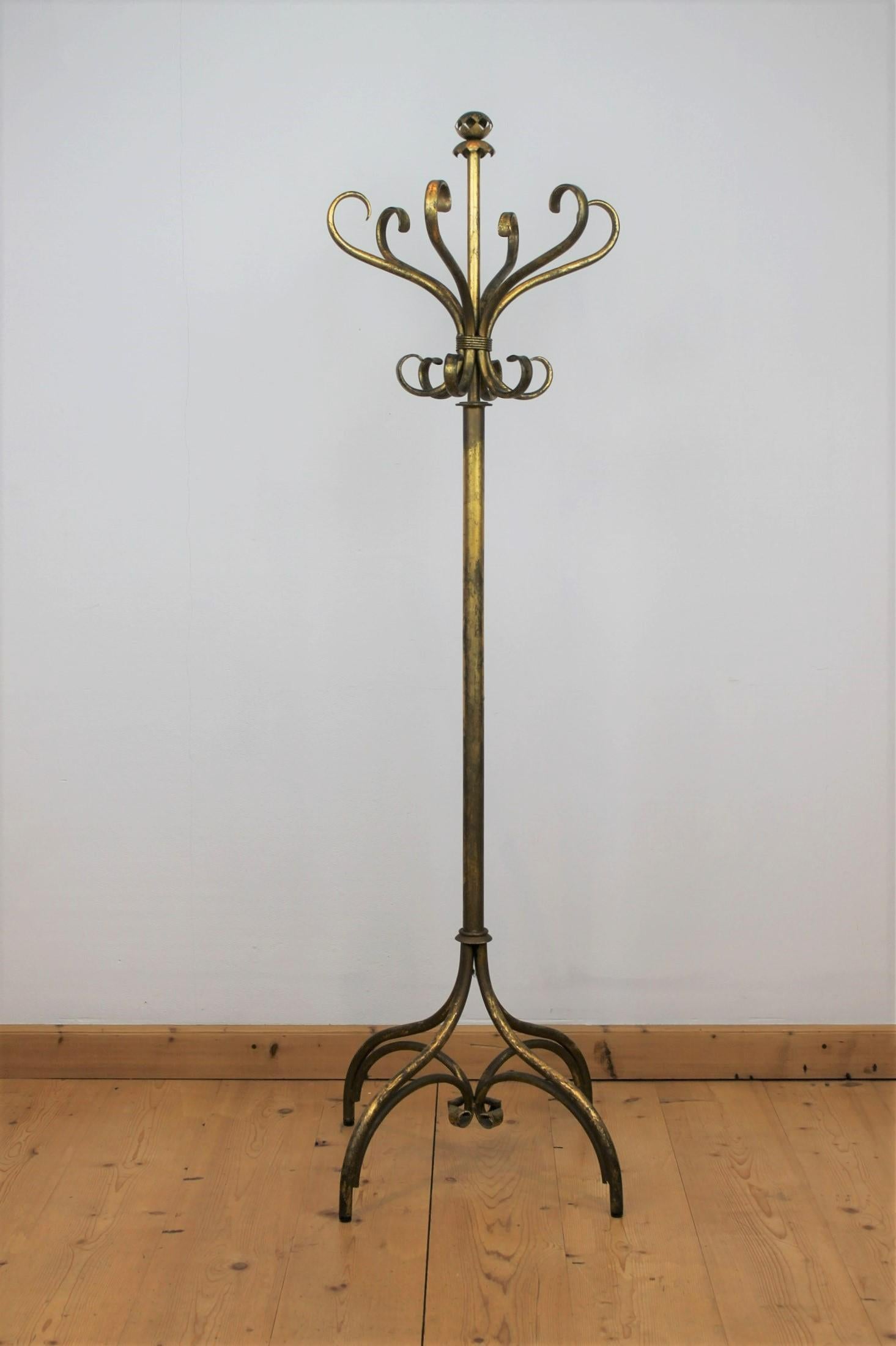 Antique Gilt Metal Hat and Coat Stand For Sale 7