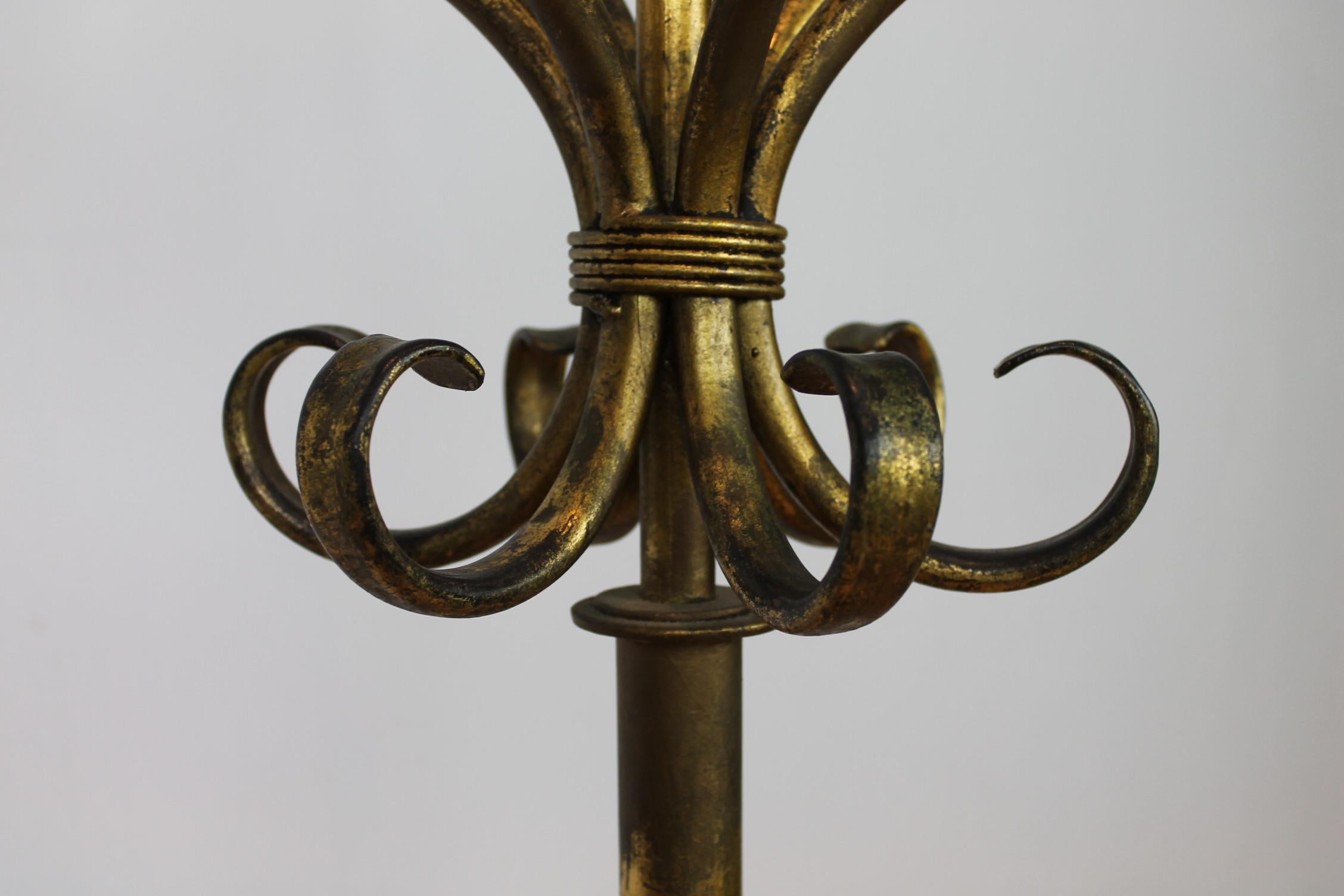 Antique Gilt Metal Hat and Coat Stand In Good Condition For Sale In Antwerp, BE