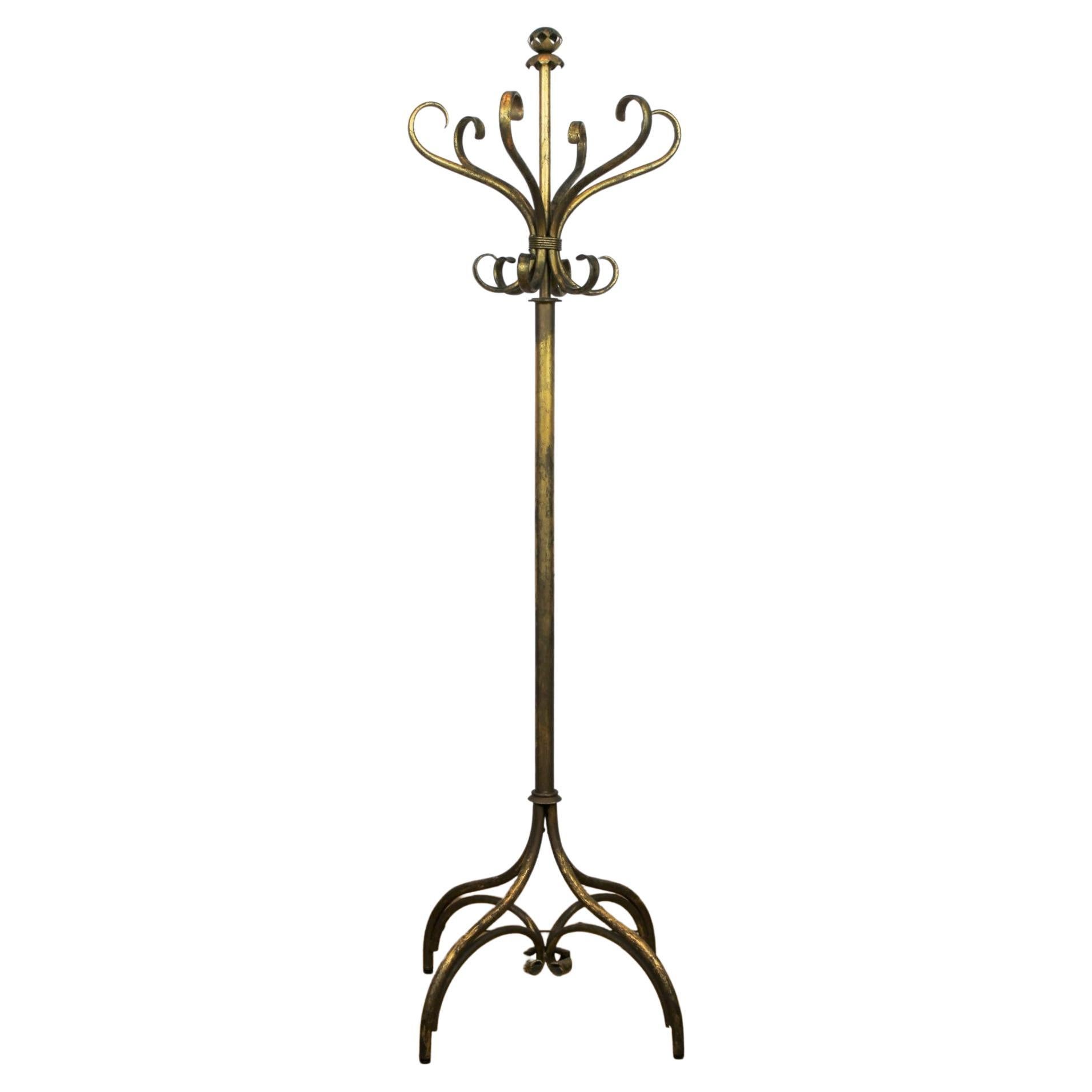 Antique Gilt Metal Hat and Coat Stand